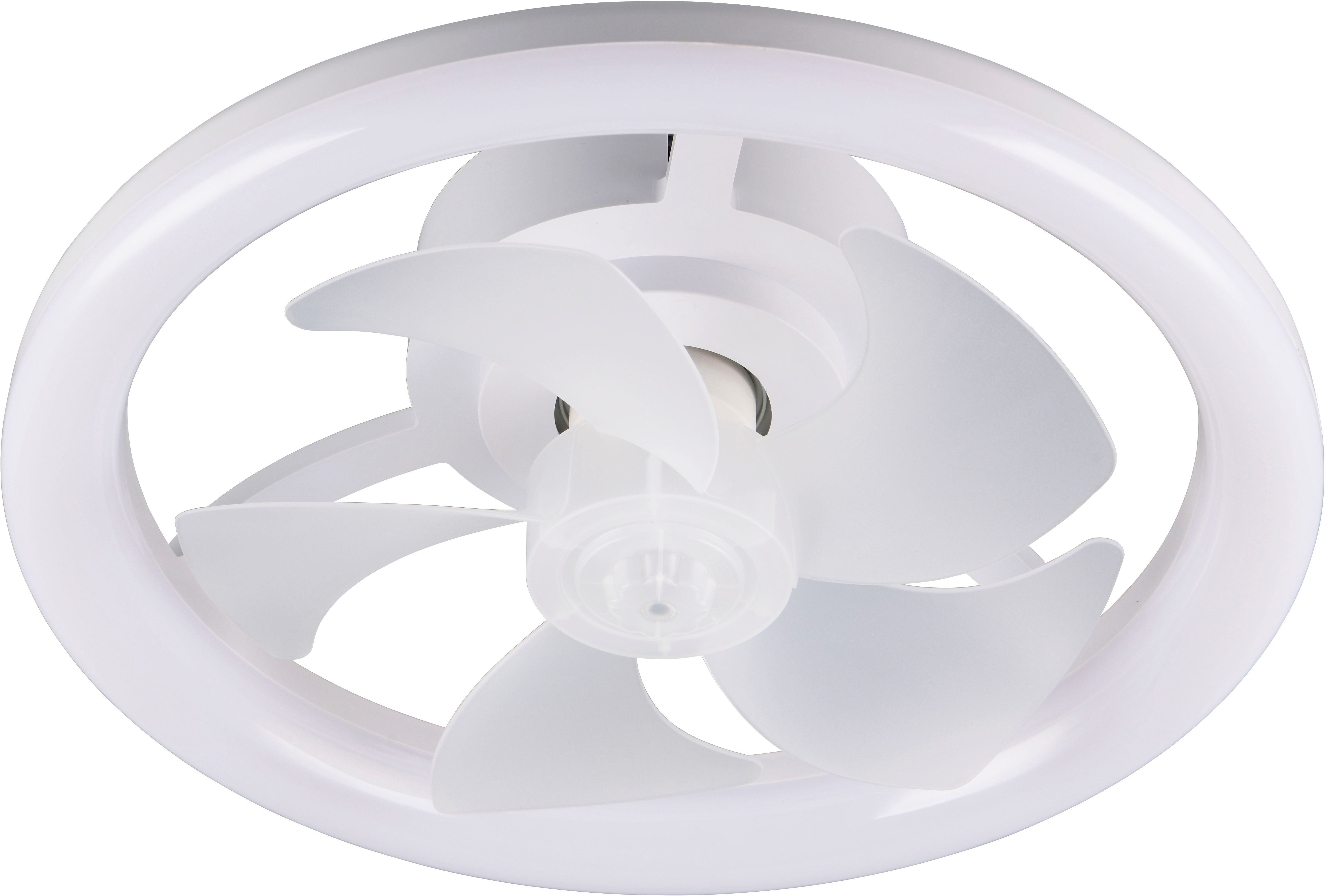 Reality Leuchten LED Deckenleuchte PAJALA mit Ventilator, Deckenventilator mit Licht, 22W LED CCT Ø 40cm, CCT - über Fernbedienung, Dimmfunktion, Fernbedienung, Infrarot inkl., Memoryfunktion, Timerfunktion, Ventilatorfunktion, getrennt schaltbar, LED fes