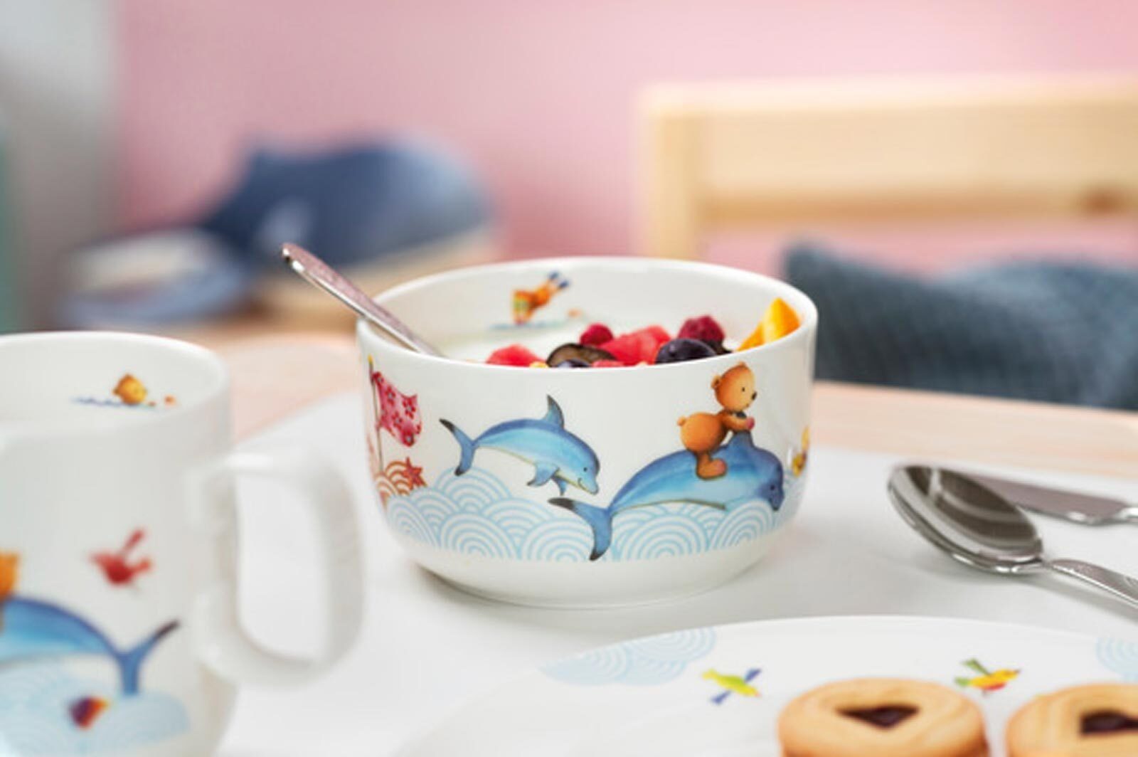 Villeroy & Boch Kindergeschirr-Set Happy as a Bear Kindergeschirr 3er Set (3-tlg), 1 Personen, Porzellan