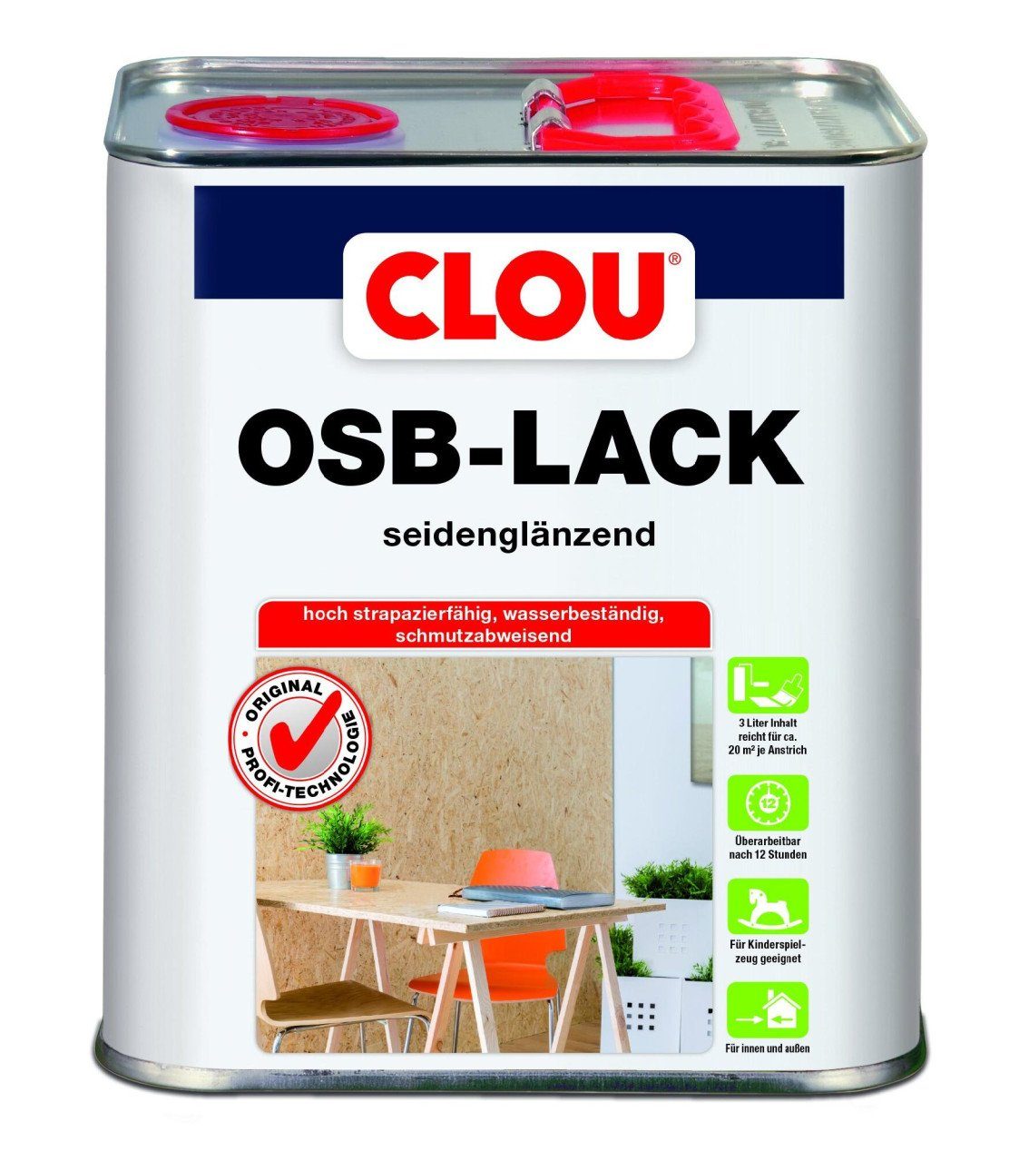 Lack Clou OSB Lack 3 L seidenglänzend