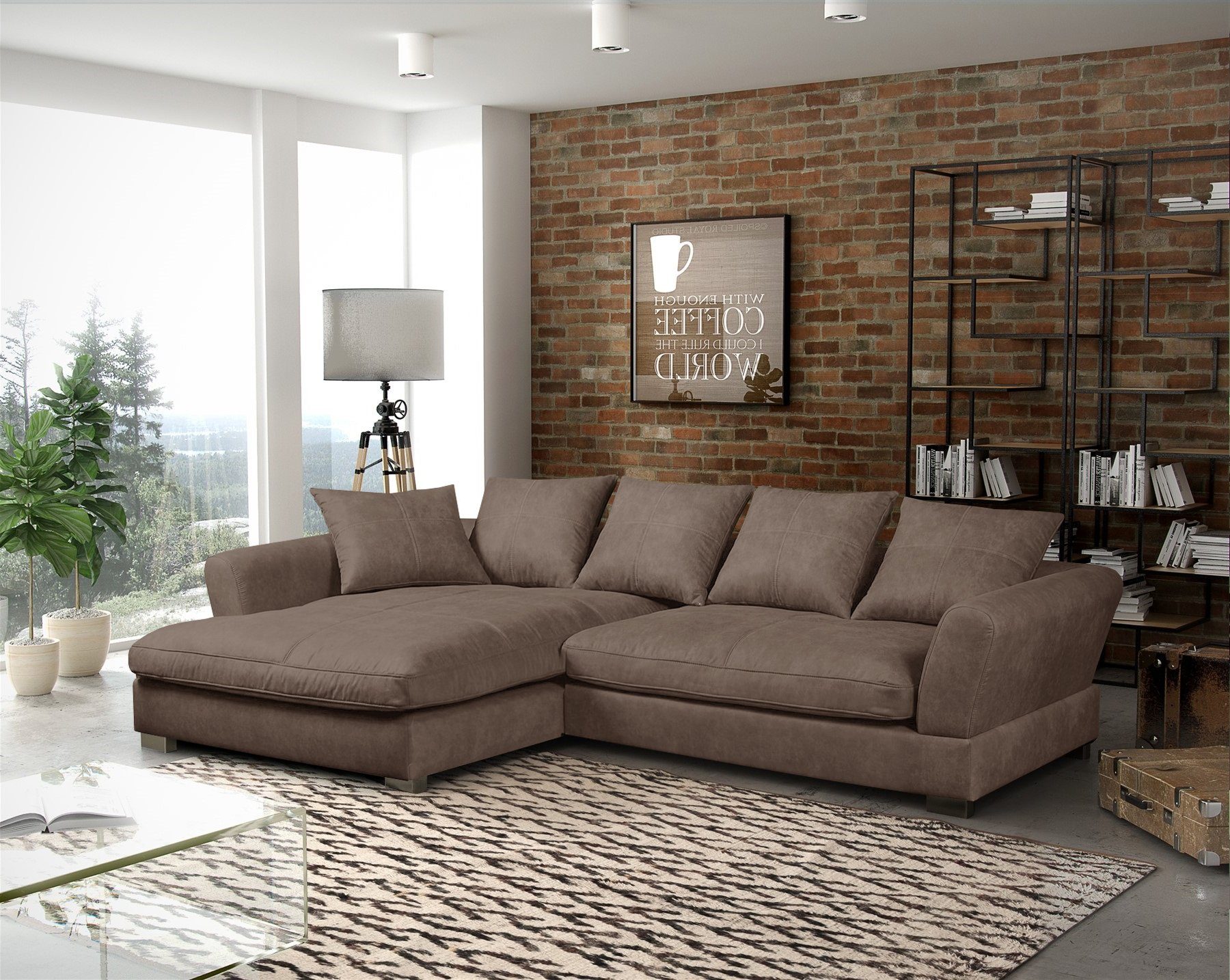 Fun Möbel Ecksofa TIZIAN in Stoff günstig online kaufen