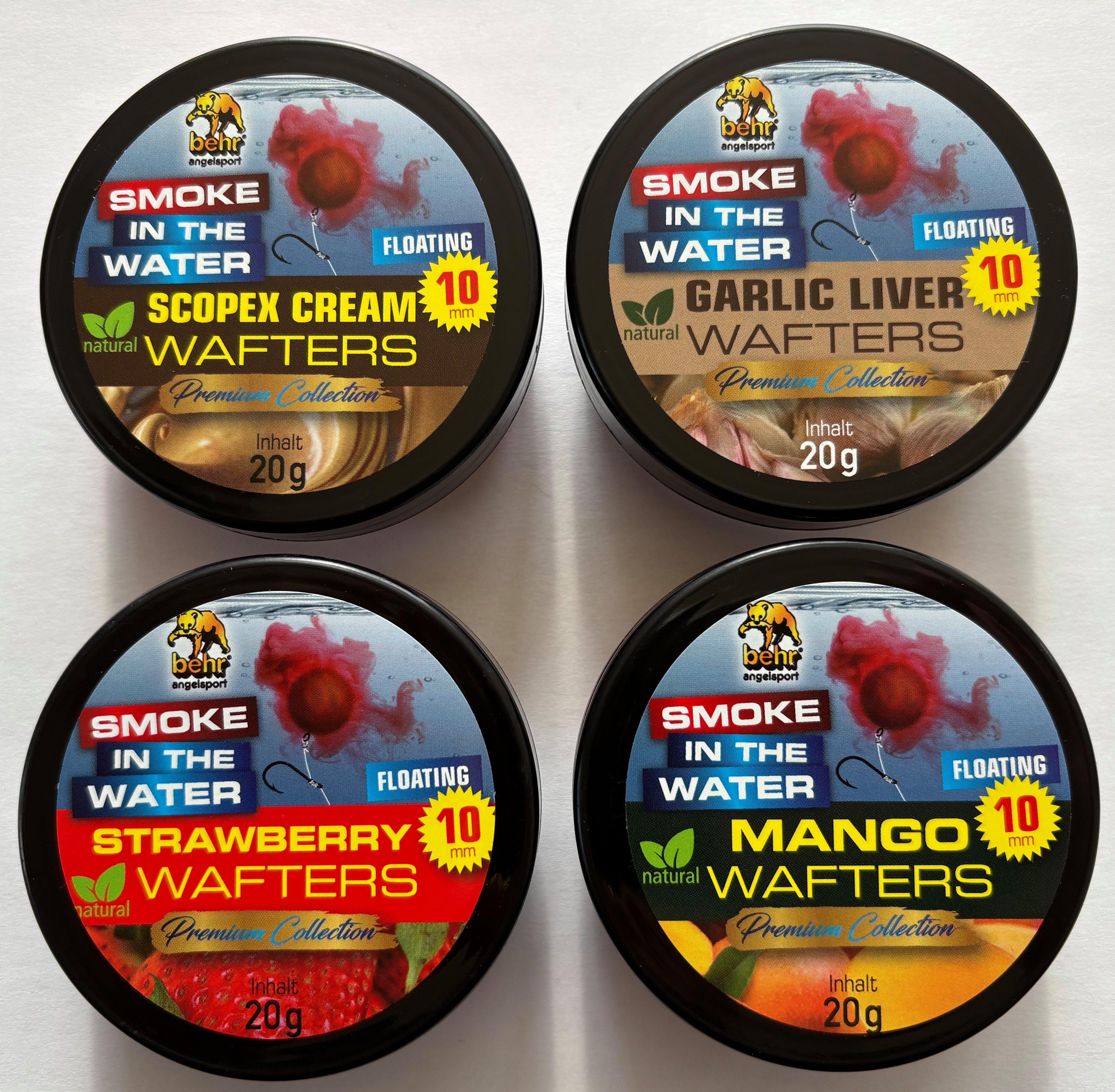 Behr Kunstköder Smoke Wafters in 10mm 20g - ver. Geschmäcker NEUHEIT - Duftwolke PopUp, Geben Stundenlang eine verlockende Duftwolke