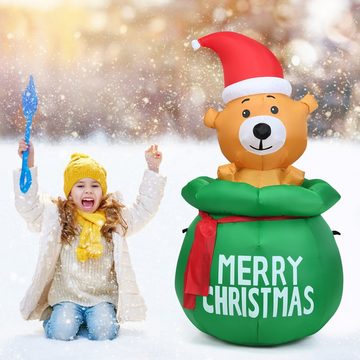 COSTWAY Dekofigur »150cm Weihnachten Bär aufblasbar«, mit Beleuchtung, Gebläse & Montagezubehör, für Innen- & Außenbereich