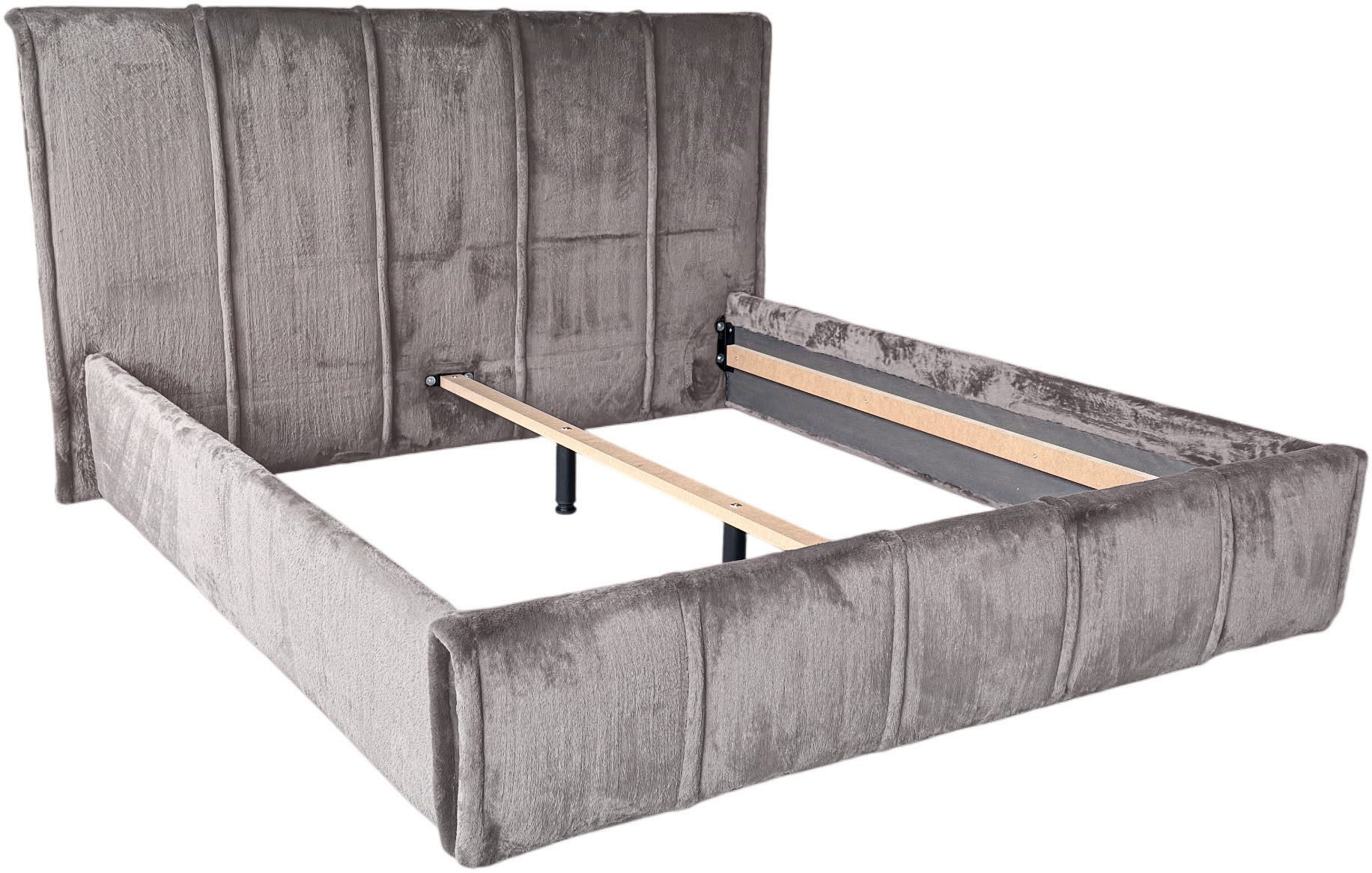 OTTO home Polsterbett EVELLINA in der Größe 180x200 cm, mit flauschigem Stoff bezogen, wahlweise mit Lattenrost und King-Matratze (28cm) – Bild 3 von 5