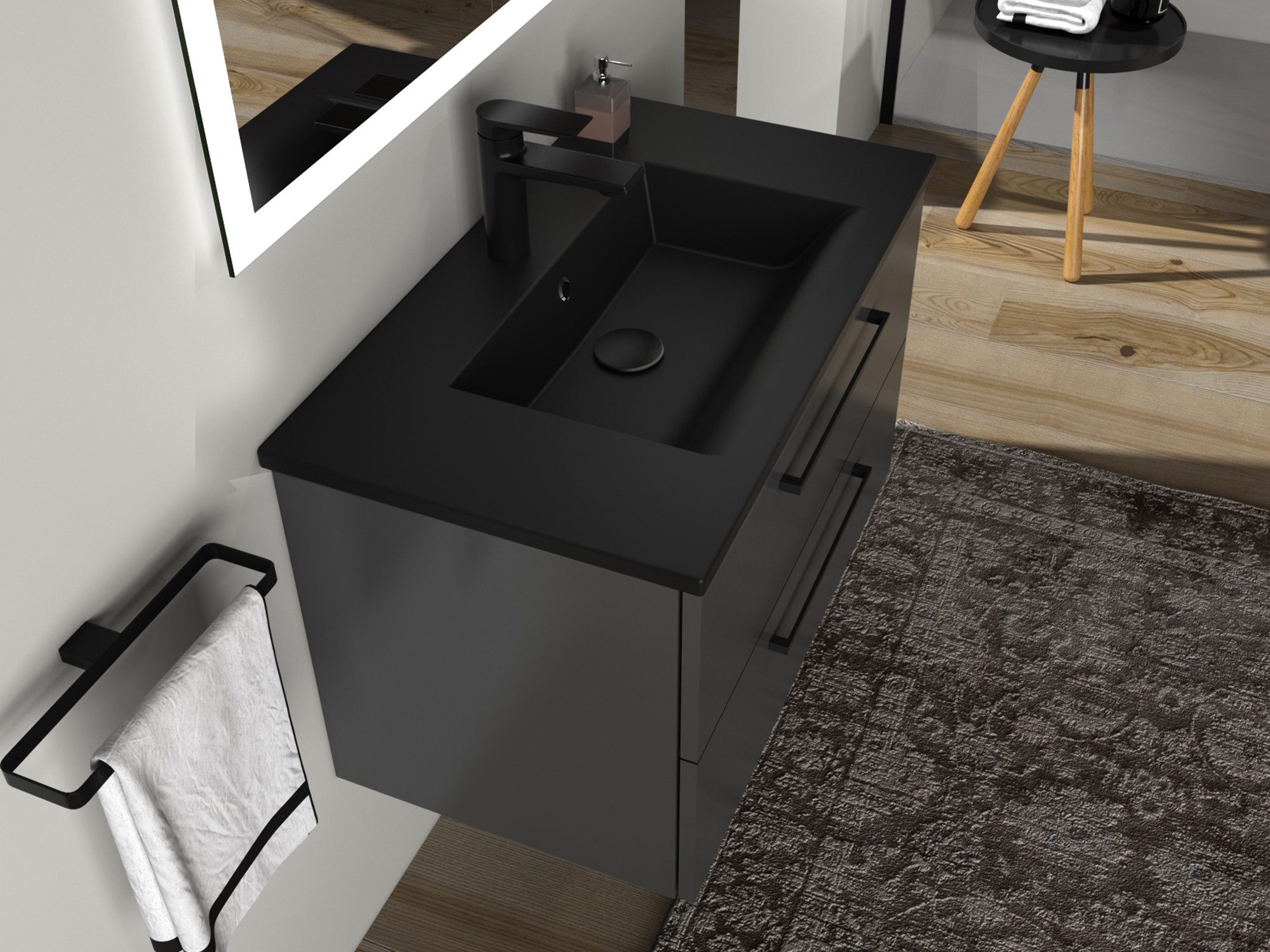 Aqua Bagno Badmöbel-Set Badschrank mit Waschbecken, günstig online kaufen