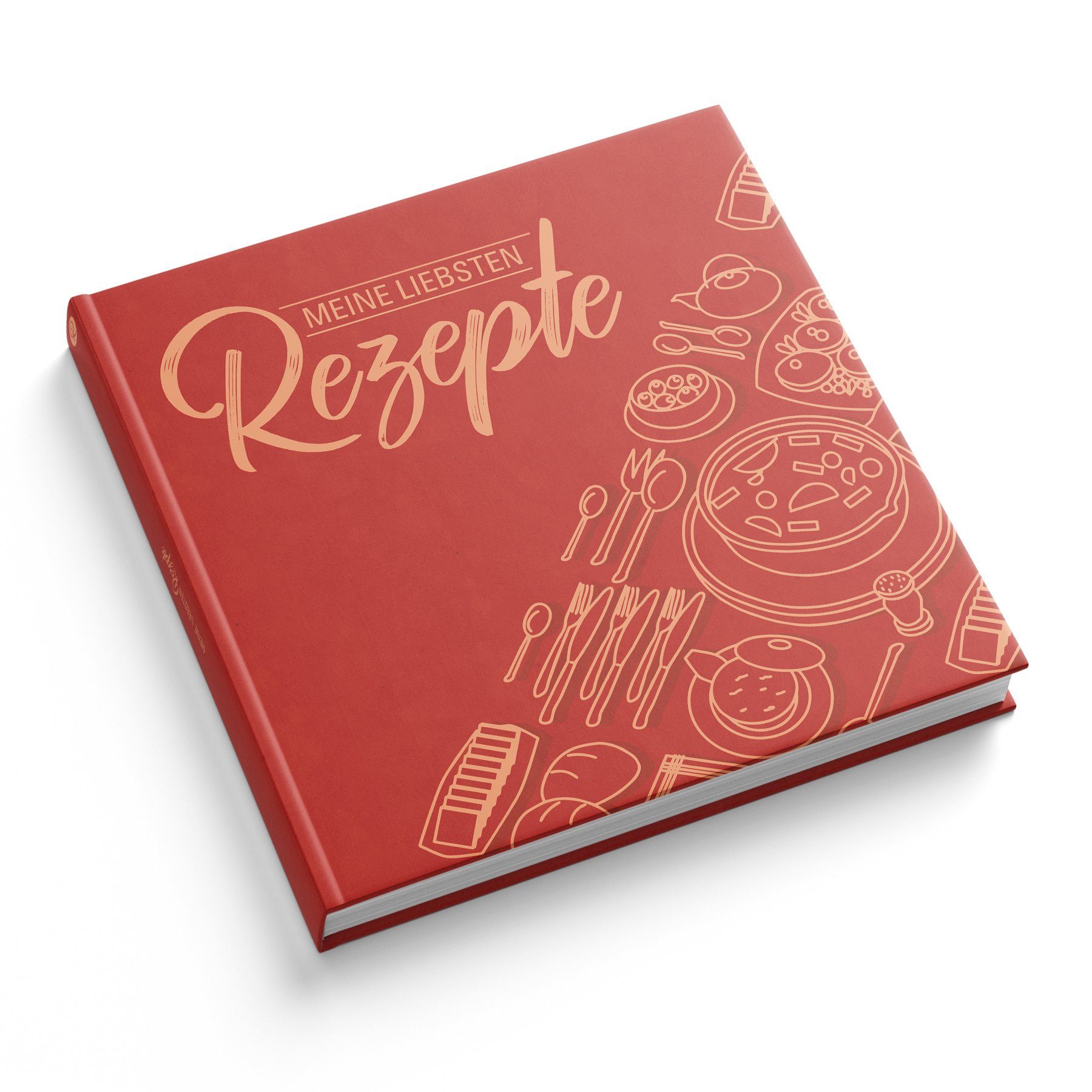 itenga Notizbuch itenga Rezeptbuch Rot "Meine liebsten Rezepte" Kochbuch 88 Seiten 21x2