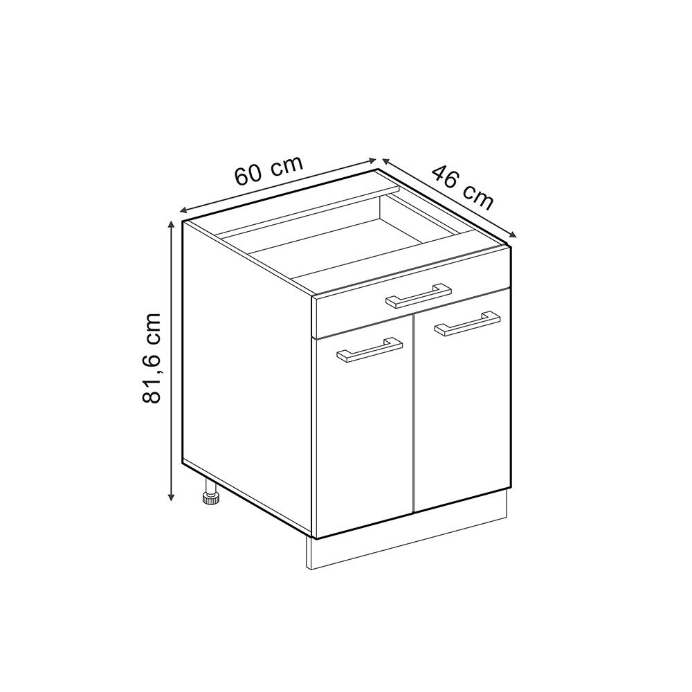 Vicco Unterschrank R-Line, Anthrazit Landhaus/Goldkraft Eiche, günstig online kaufen