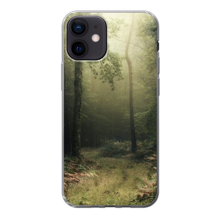 MuchoWow Handyhülle Dunkelheit - Wald - Bäume Handyhülle Apple iPhone 12 Smartphone-Bumper Print Handy