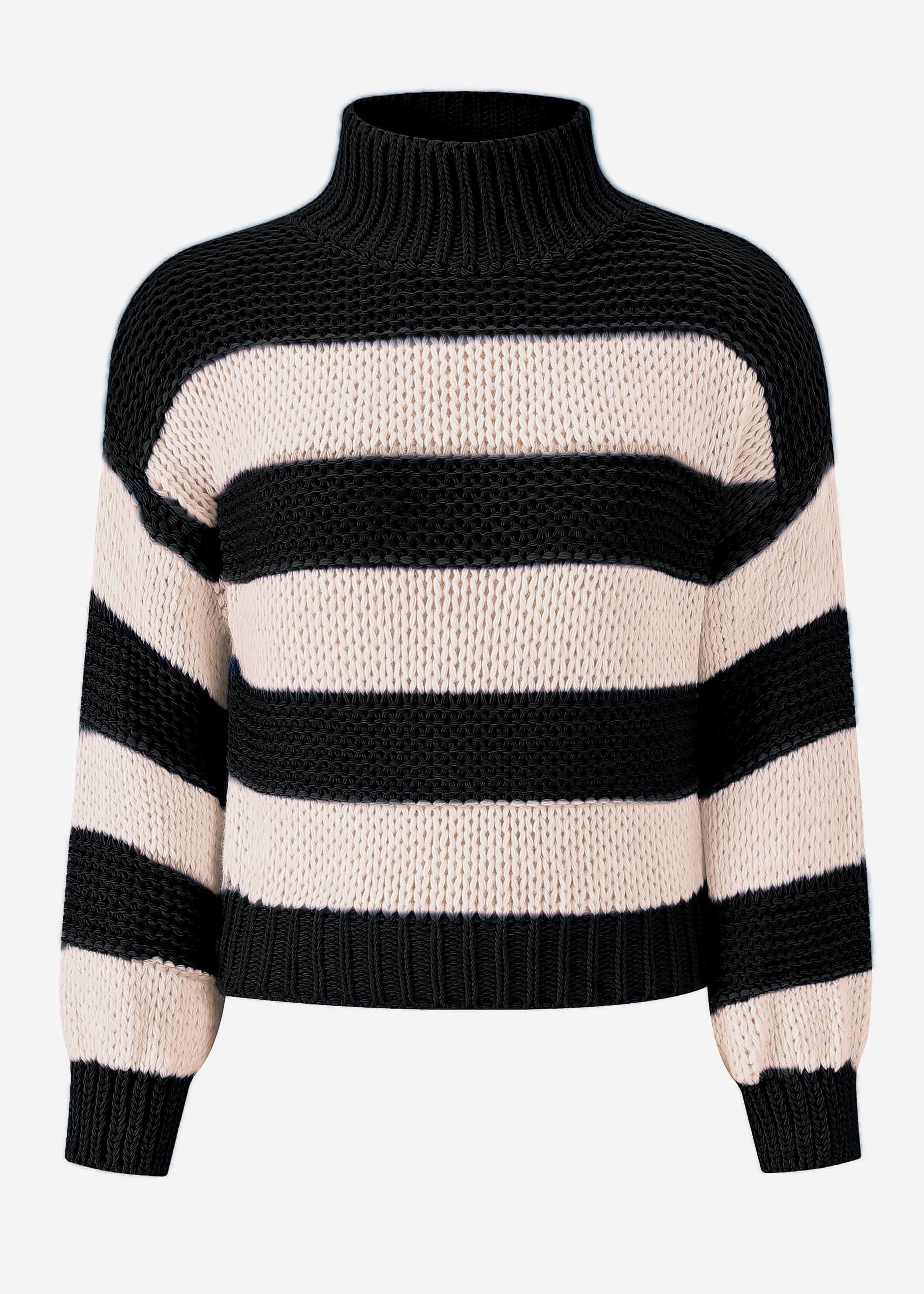 SASSYCLASSY Rollkragenpullover Oversize Rollkragen Strickpullover Damen günstig online kaufen
