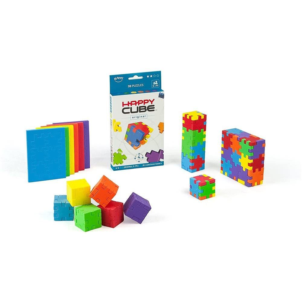 HAPPY CUBE 3D-Puzzle Original Cardboard Box, Puzzleteile, 6er Pack, für Kinder ab 5 Jahren