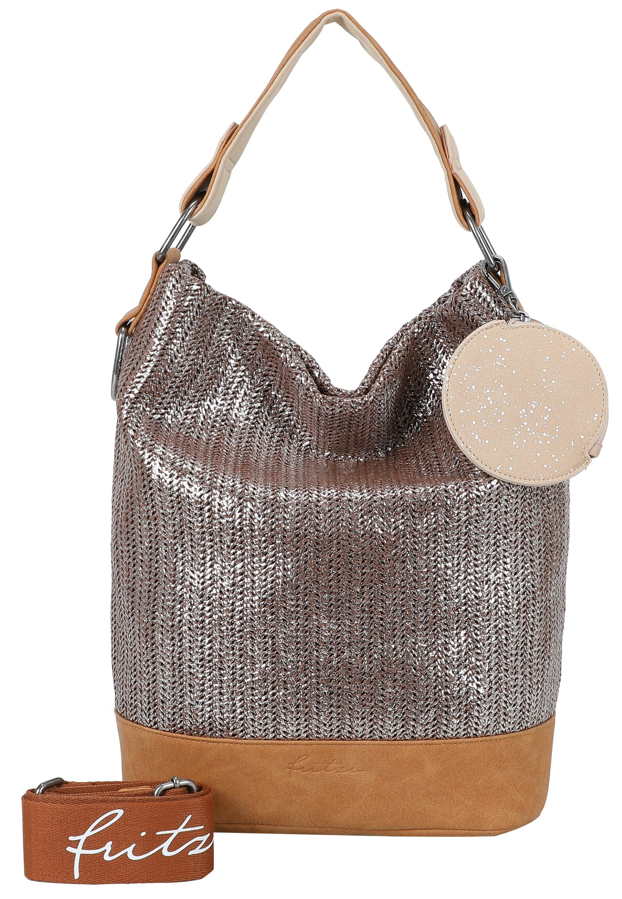 Fritzi aus Preußen Henkeltasche Olga Limited Painted Straw, mit abnehmbarem Etui mit Reißverschluss
