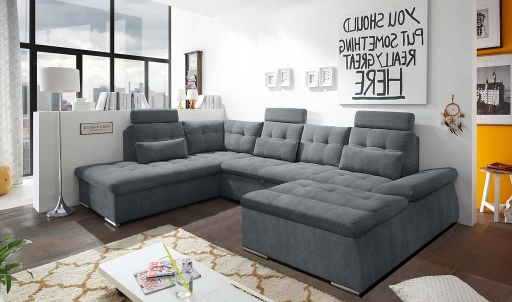 Couch Wohnlandschaft, Wohnlandschaft Nalo U-Sofa DESIGN EXCITING Ecksofa cm Anthrazit 324x218 ED