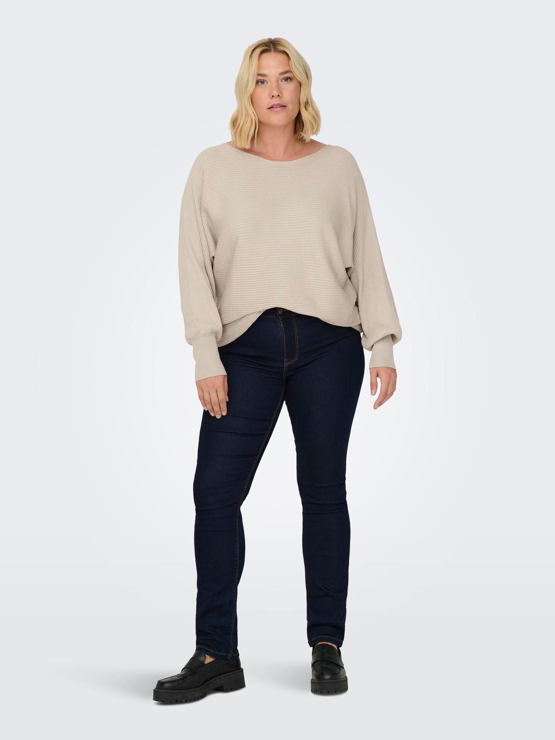 ONLY CARMAKOMA Strickpullover CARNEW ADALINE LIFE L/S PULLOVER KNT Viskosemischung