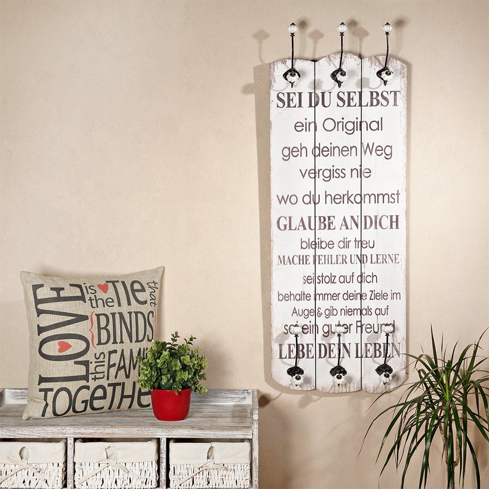 Mucola Wandgarderobe Wandgarderobe 100cm Shabby Garderobenpaneel günstig online kaufen
