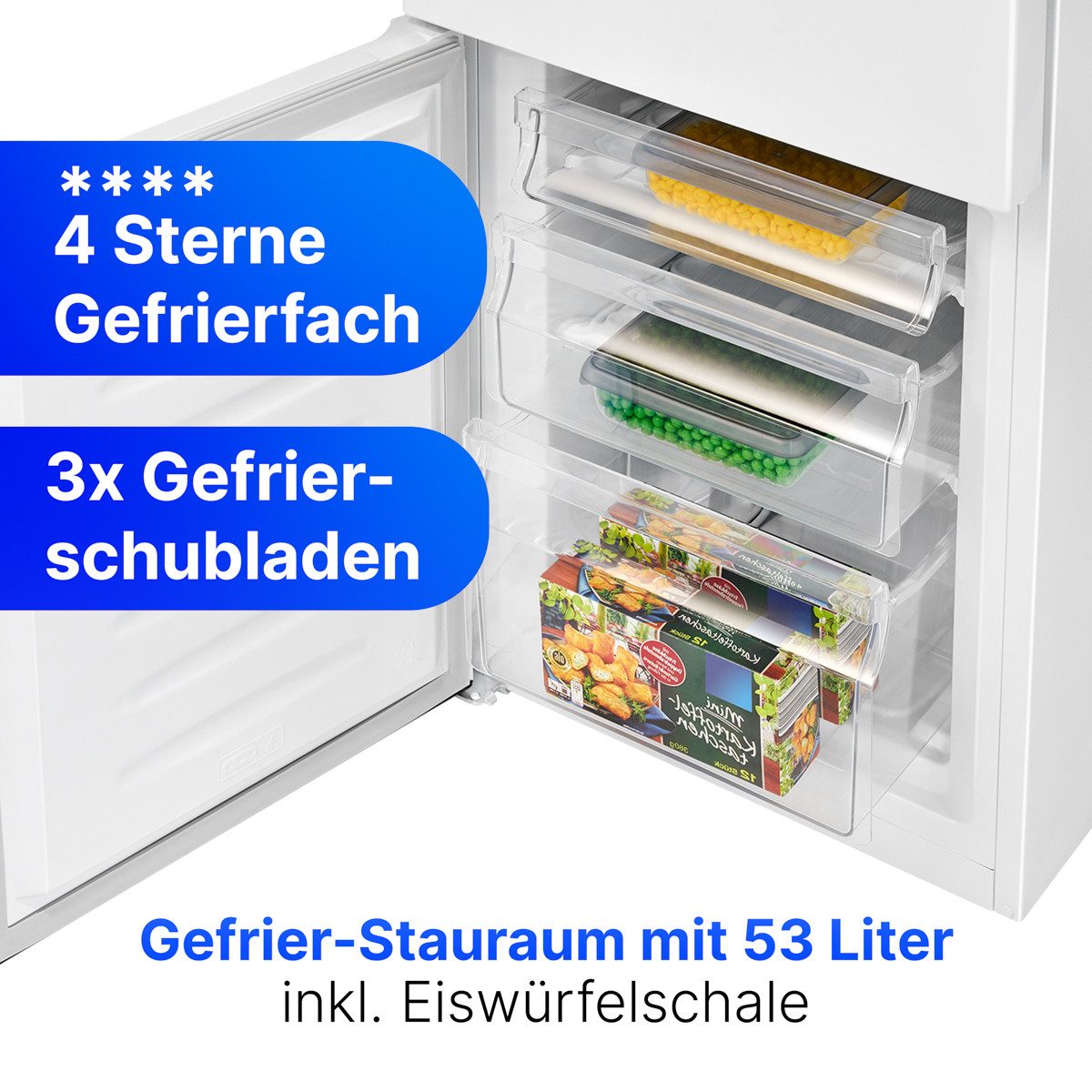 BOMANN Kühl-/Gefrierkombination KG 320.2, 143 cm hoch, 49.5 cm breit, 143cm Kühl-/Gefrierkombination, Energieklasse E – Bild 4 von 5