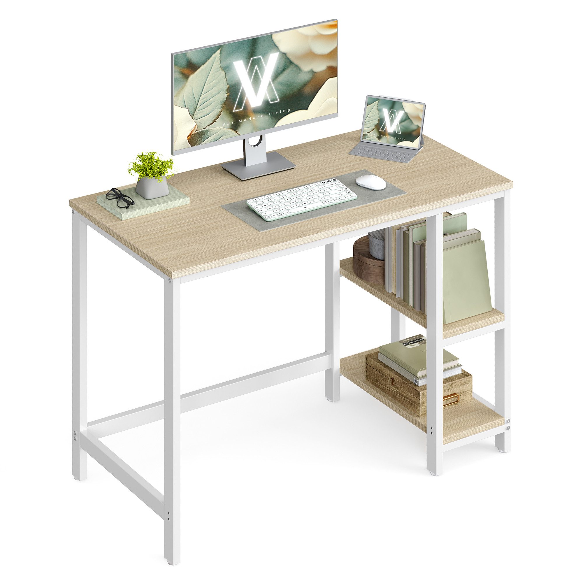 VASAGLE Schreibtisch Computertisch, 100cm Bürotisch mit günstig online kaufen