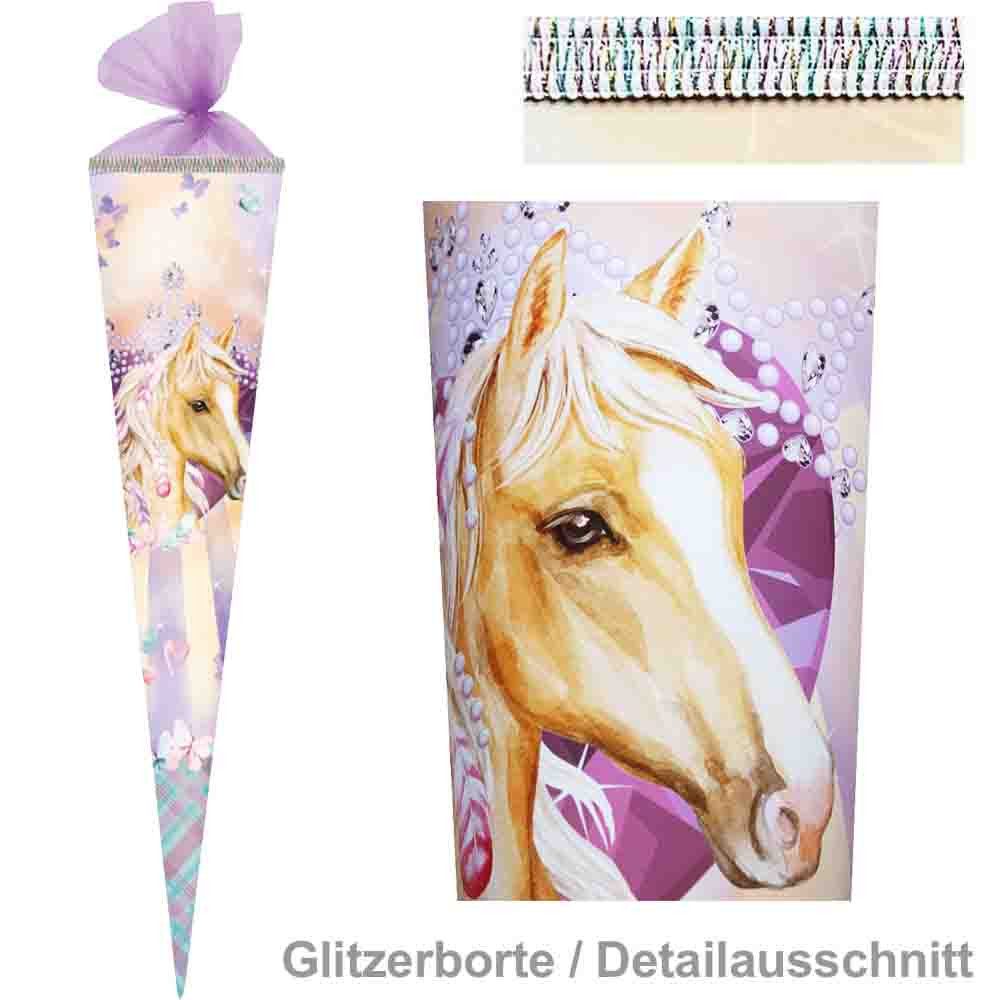 Herlitz Schultüte 70 cm Mädchen veredelt Pferdekopf