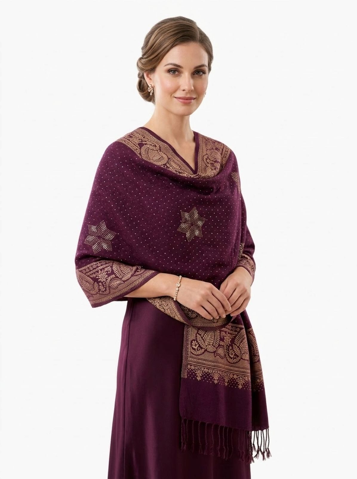 PfauGermany Modeschal PartyWear Premium Quality Unique Embroidery Fancy Schals