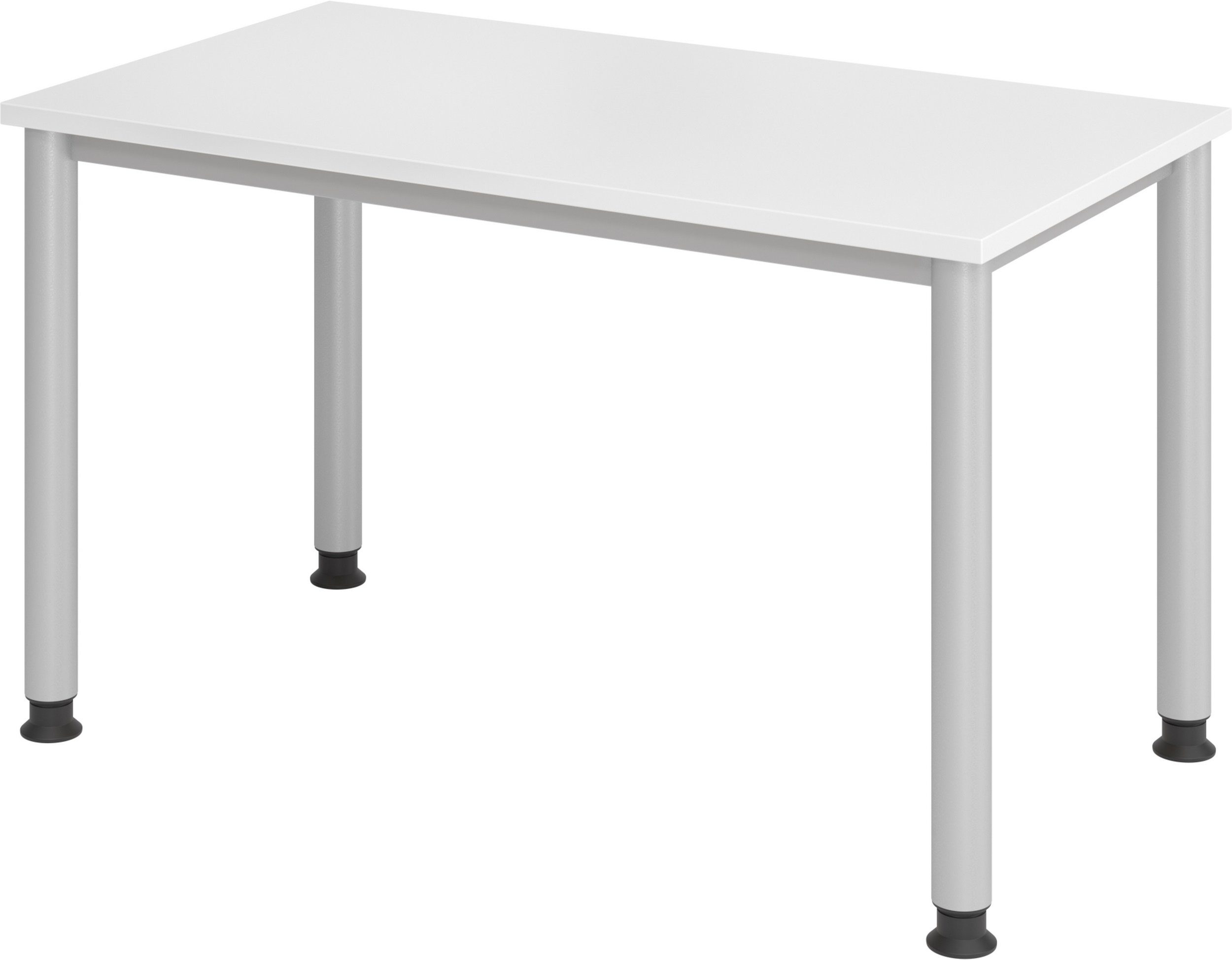 bümö Schreibtisch Schreibtisch Serie-H (Mini), Rechteck: 120 x 67,2 cm - Dekor: Weiß
