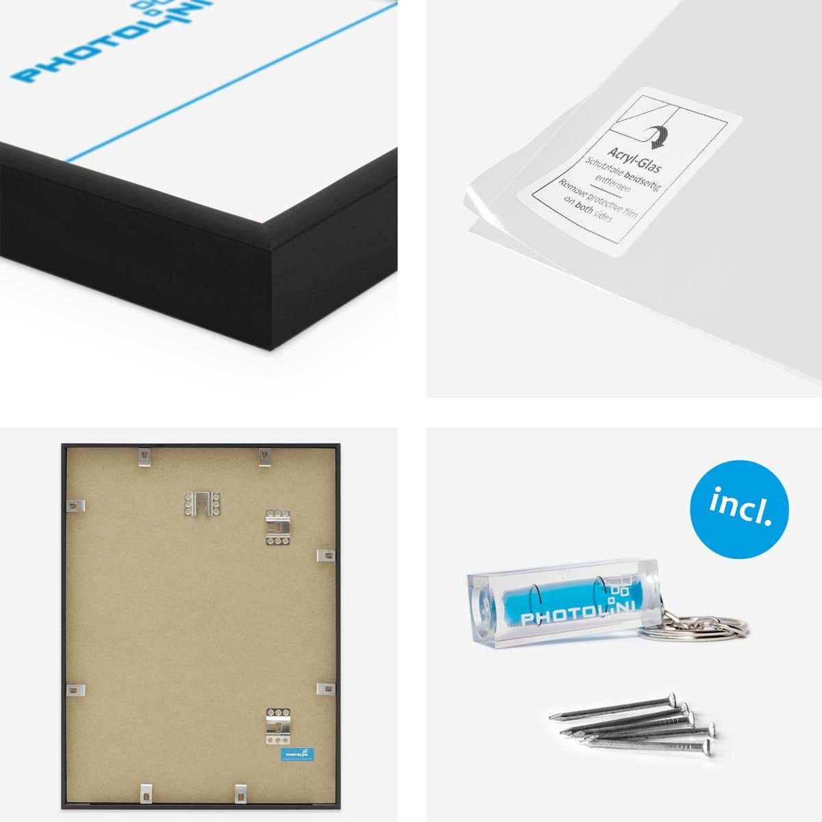 PHOTOLINI Bilderrahmen 3er Set Aluminium Modern günstig online kaufen