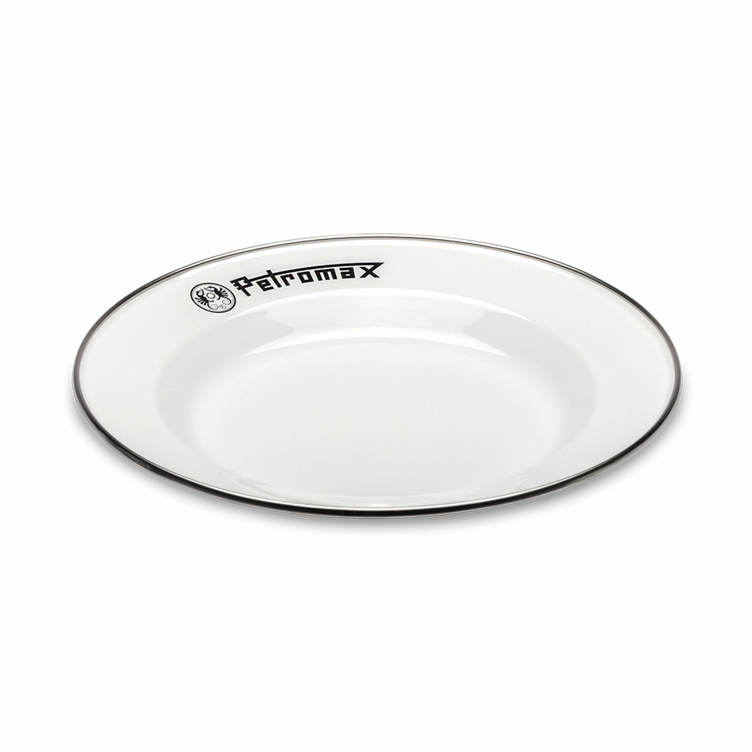 Petromax Feuerstelle Petromax Emaille Teller 2er Set weiß Ø 18 cm - Perfekt für Camping