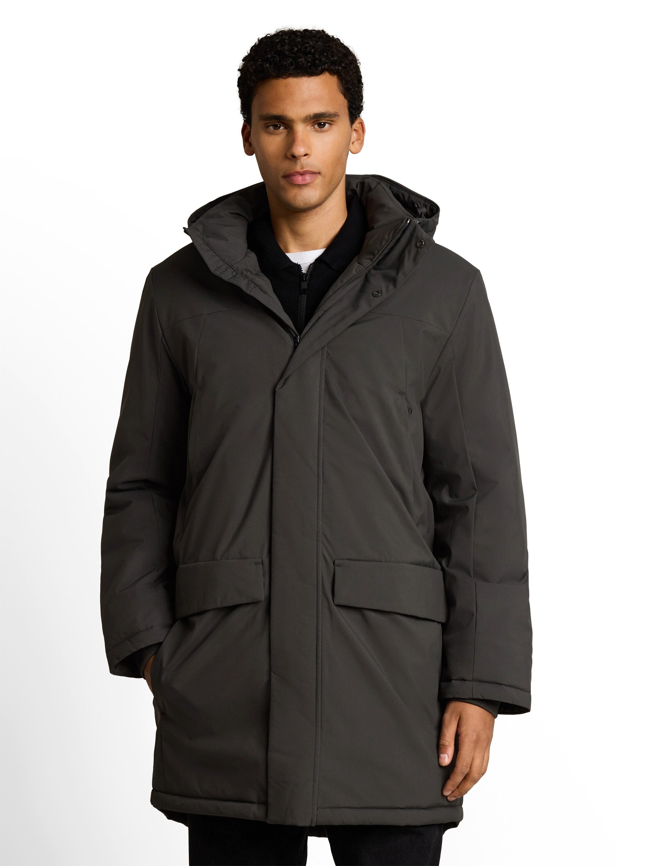 TOM TAILOR Denim Parka mit Kapuze und Reißverschluss