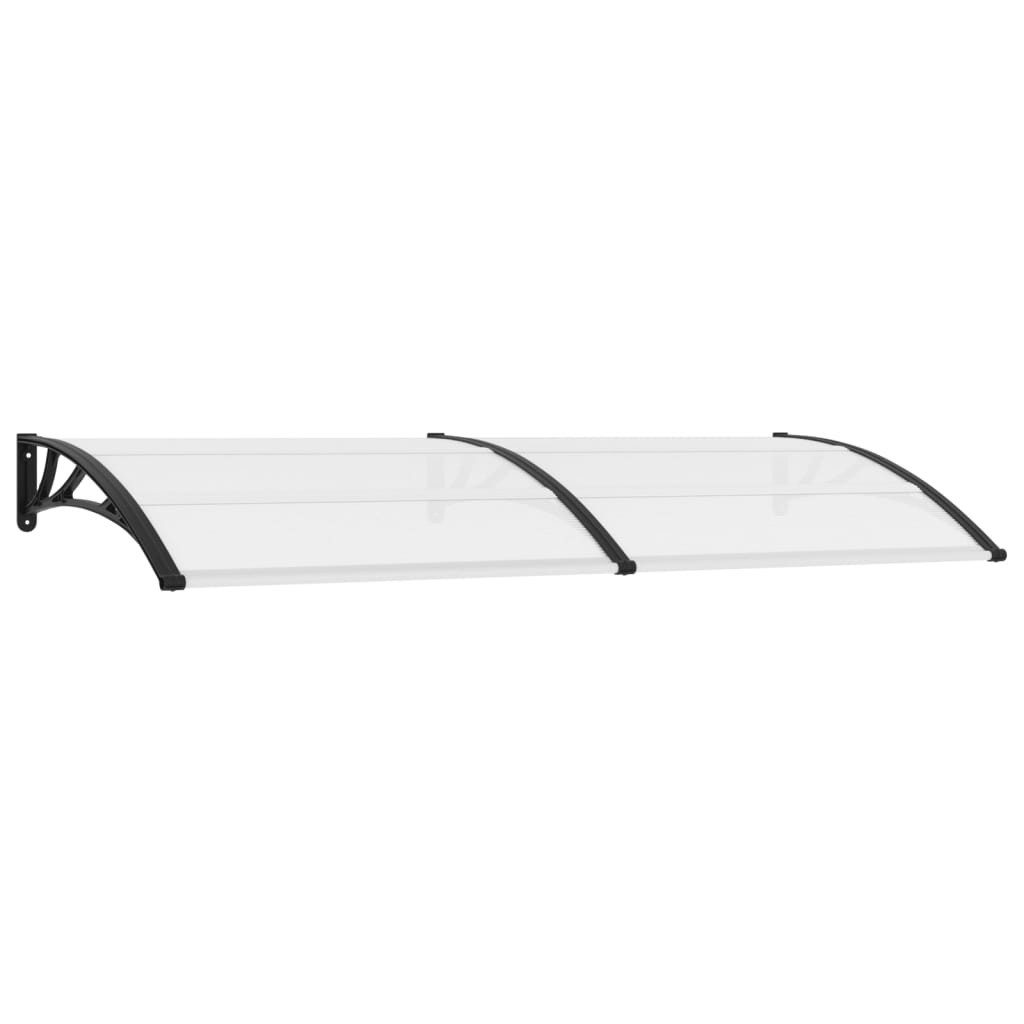 vidaXL Vordach 240 x 75 cm Türvordach Schwarz und Transparent 240x80 cm PC Balkon Ter
