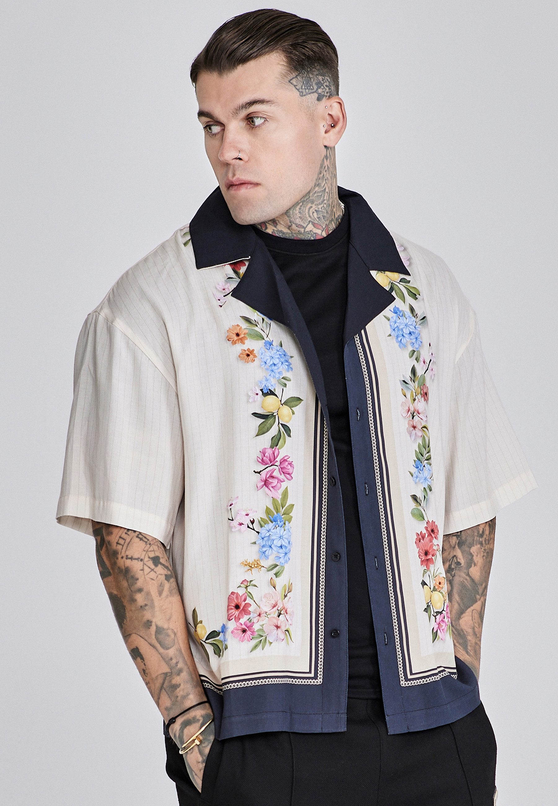 Siksilk Kurzarmhemd SikSilk Herren Resort Hemd