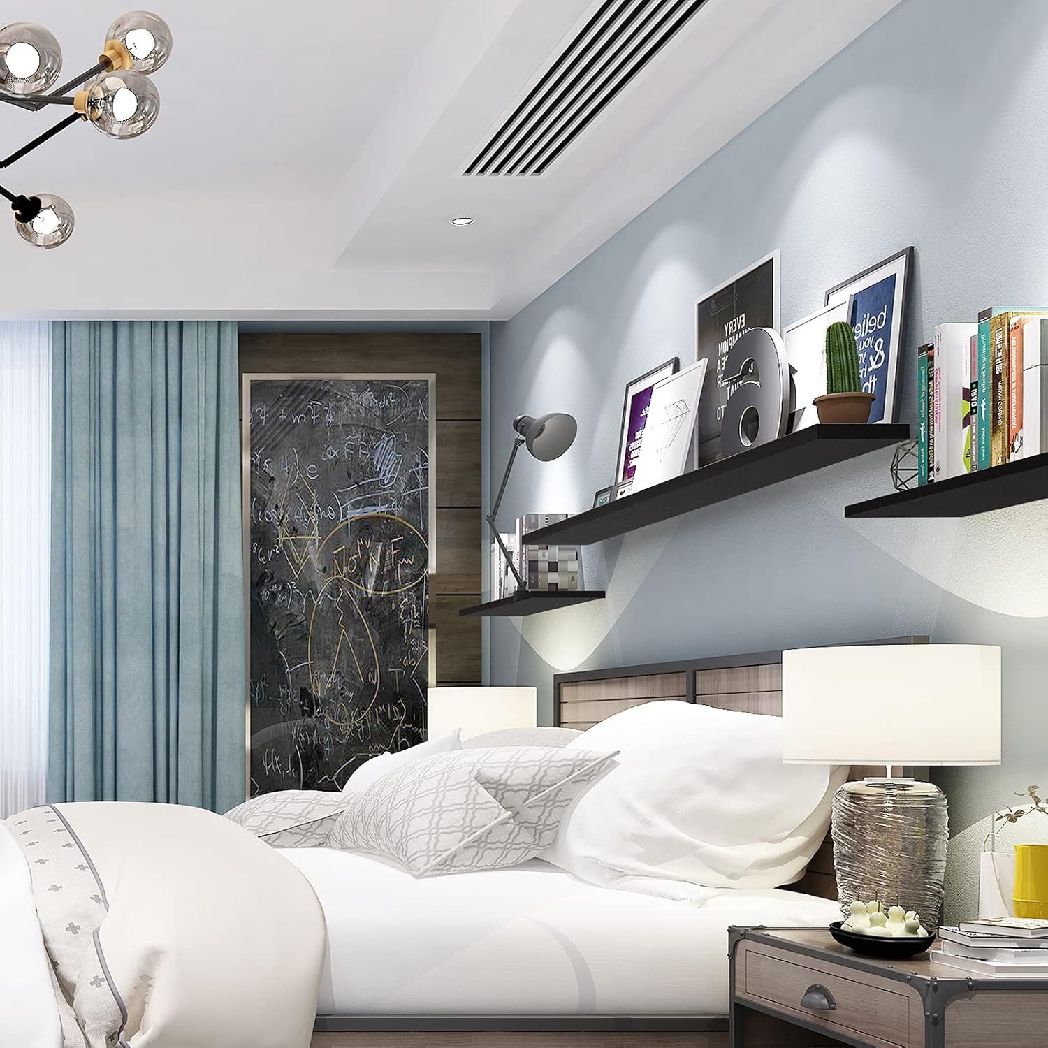 Woltu Wandboard, 1-tlg., Wandregal Holz Schweberegal Regal für Bücher