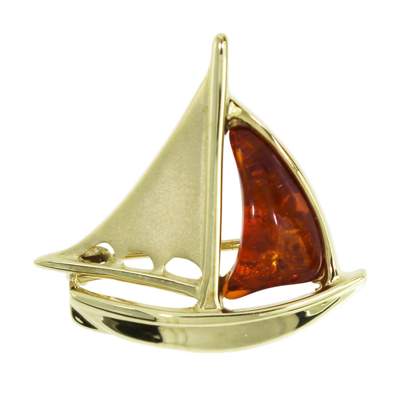 OSTSEE-SCHMUCK Brosche Ostsee-Schmuck Brosche Schiff Brosche Schiff