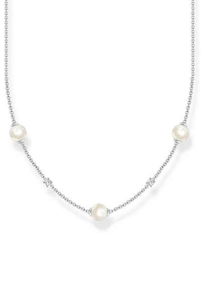 THOMAS SABO Perlenkette Perlen mit Steinen, KE2120-167-14-L45V, mit Zirkonia (synth) - mit Süßwasserzuchtperle