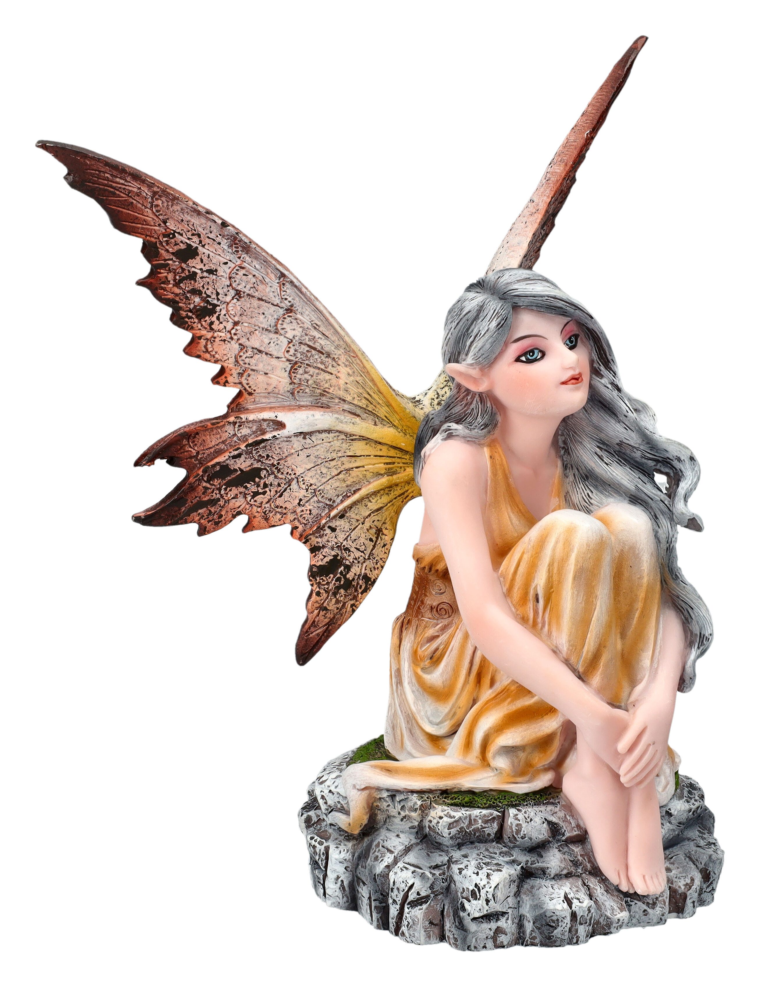 Figuren Shop GmbH Fantasy-Figur Elfenfigur - Liora sitzend - magische Fee Dekofigur Fantasy Figur Deko