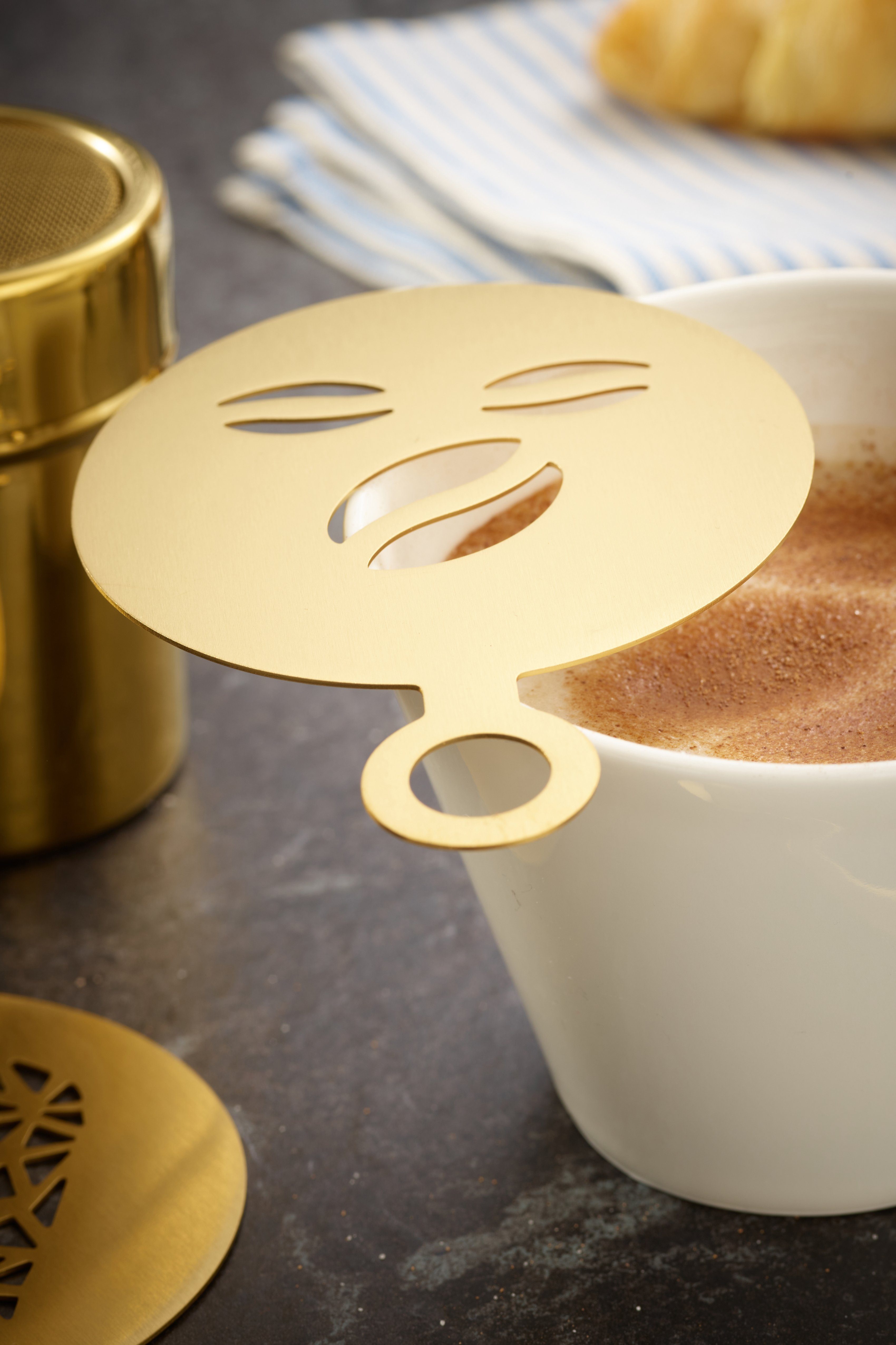 Kaffeezubehör-Set, Latte Barista-Set, 23-tlg. Cappuccino ideal ECHTWERK goldfarben oder für Macchiato,