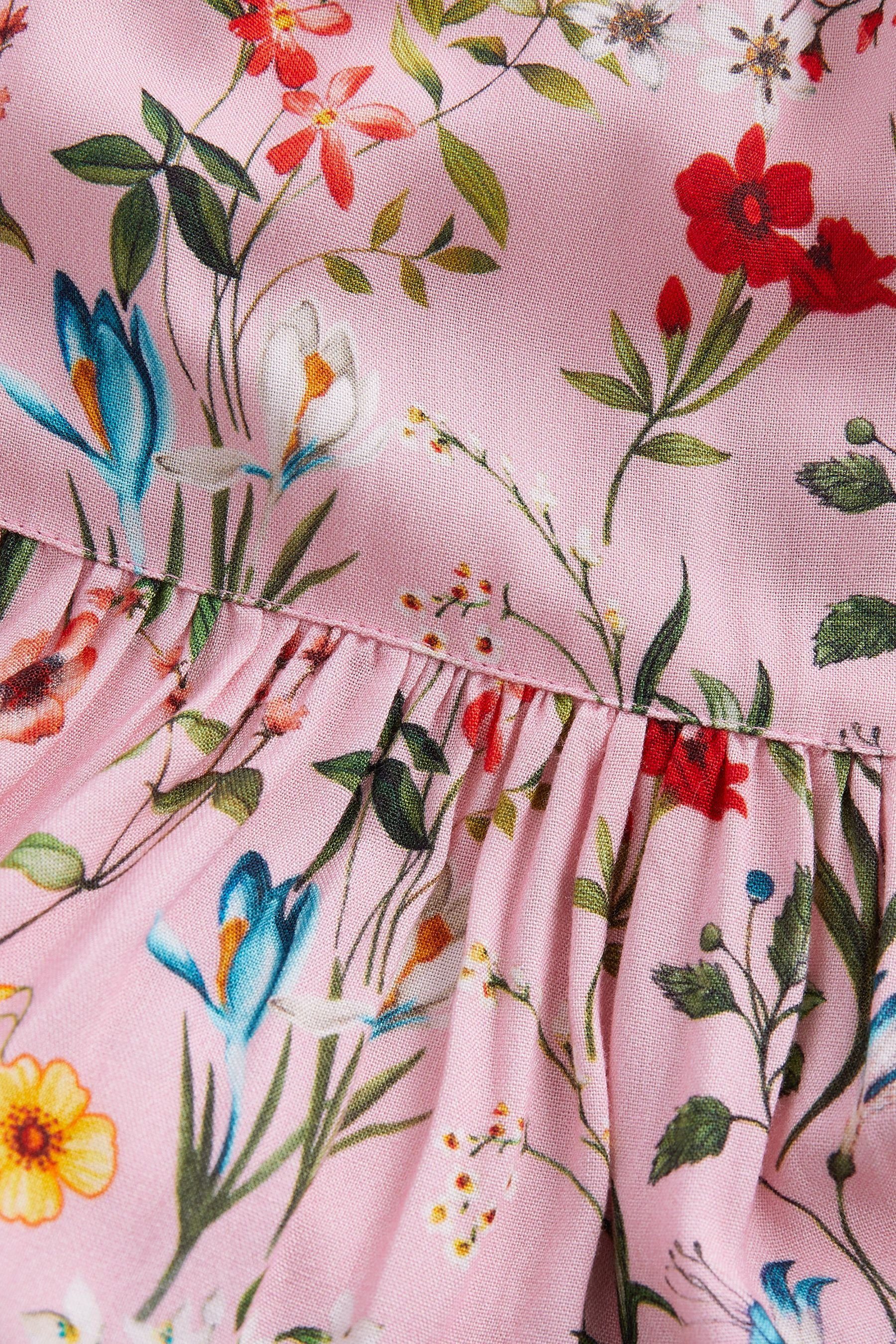 Gestuftes Floral Trägerkleid (1-tlg) Next Trägerkleid Pink