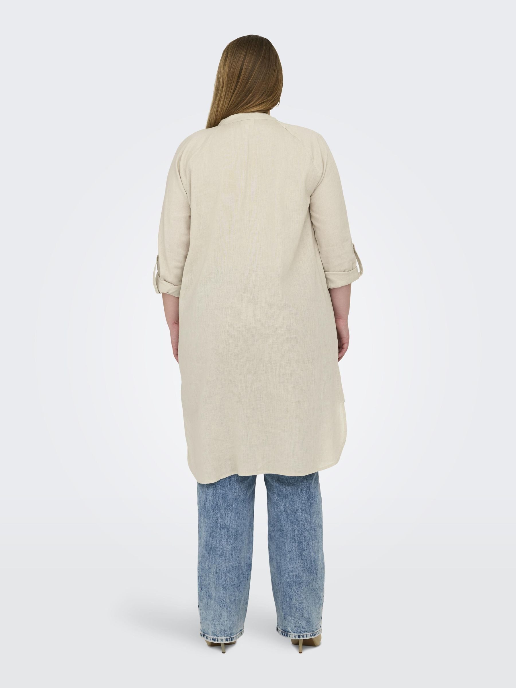 ONLY CARMAKOMA Shirtkleid Leinen Blusenkleid Plus günstig online kaufen