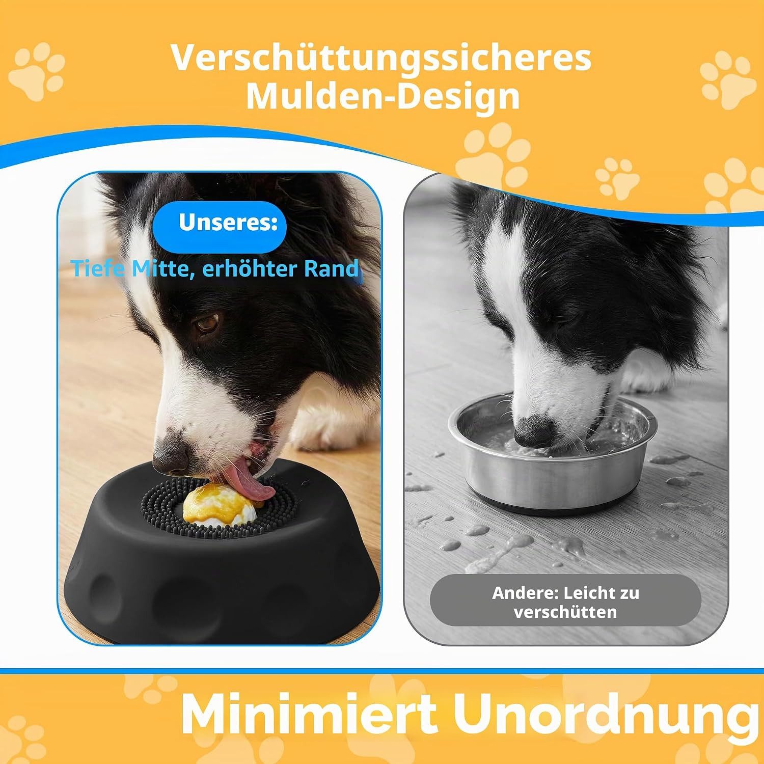FELIXLEO Antischlingnapf Antischlingnapf Hunde Silikon Leckspielzeug Lick Bowl Schwarz