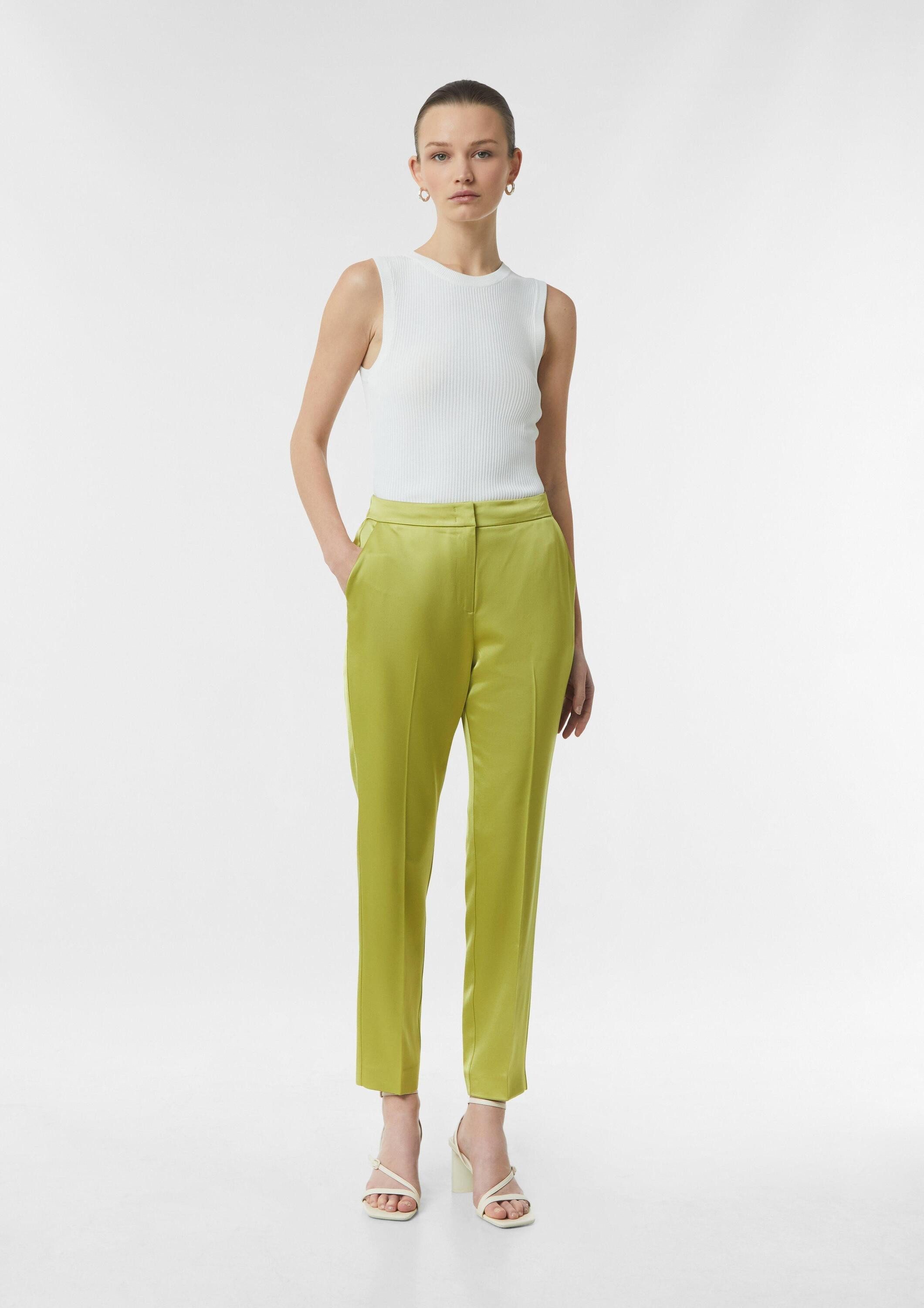 comma 7/8-Hose Hose Cigarette-Pants aus Satin in Ankle-Länge