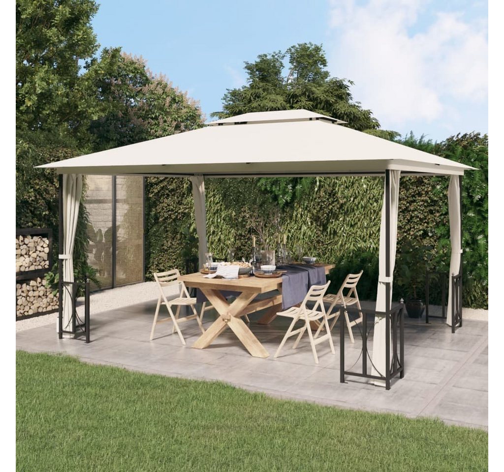 Thumbnail - DOTMALL Pavillon Gartenzelt mit Seitenwänden & Doppeldach,Metall Gestell,4 x3 m