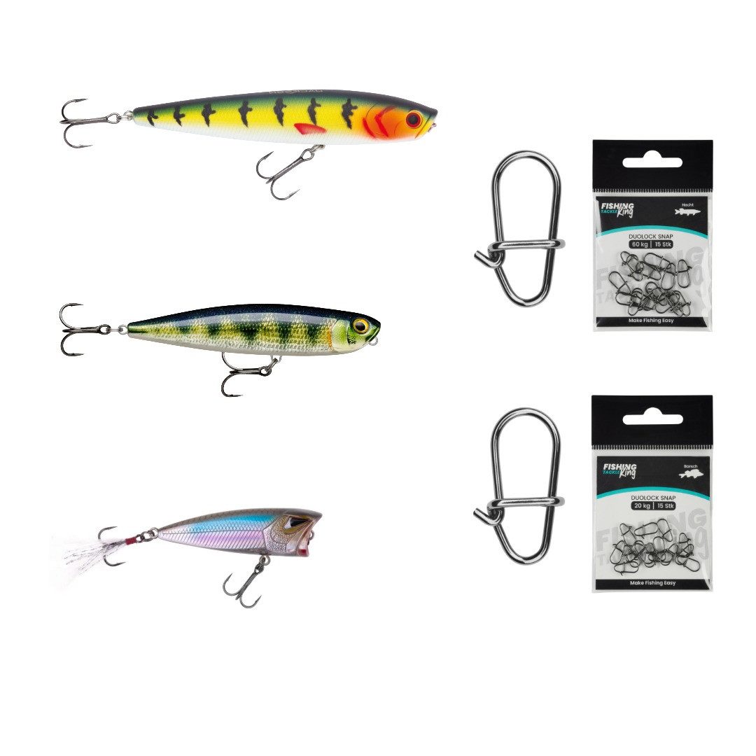 Stollenwerk Spinnrute, Basic Spinnruten-Set Barsch mit geflochtener Schnur