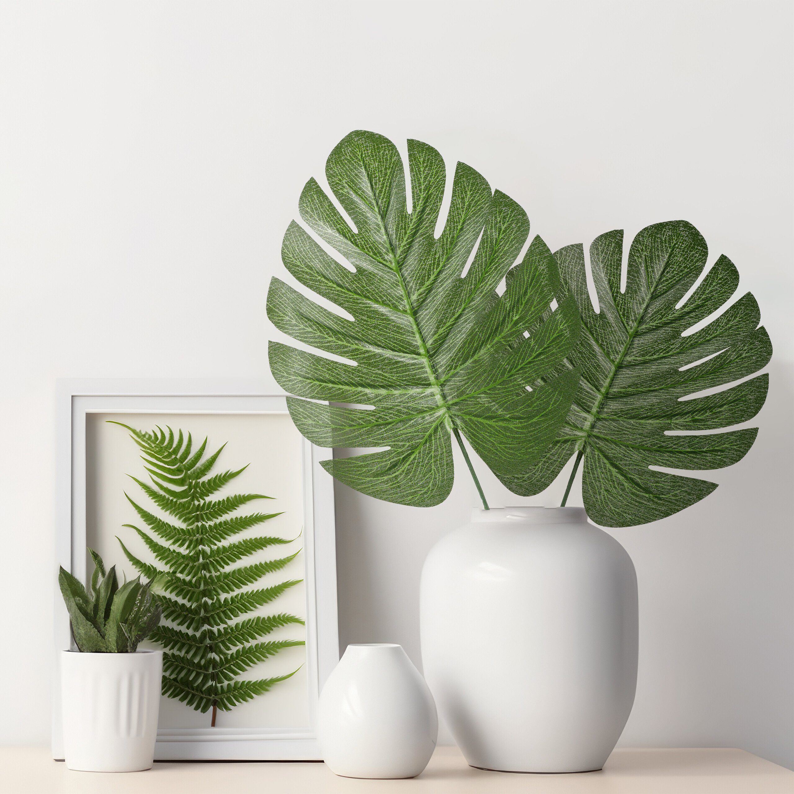 Kunstpflanze Tropische Blätter 72er Set, relaxdays, Höhe 40 cm günstig online kaufen