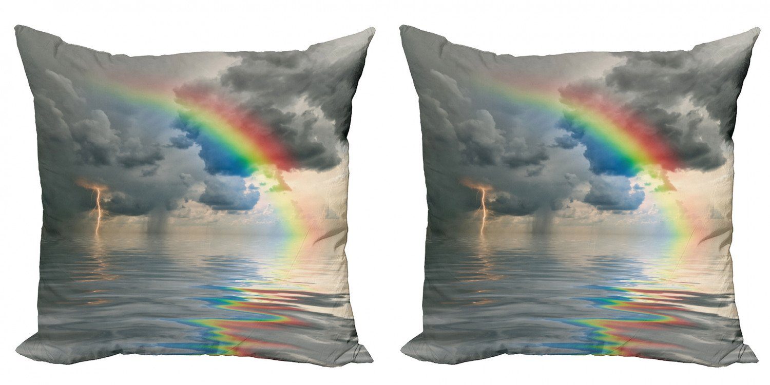 Himmel Mond Regenbogen Meer Abakuhaus (2 Doppelseitiger Accent stürmischer Stück), über Modern Kissenbezüge Digitaldruck,