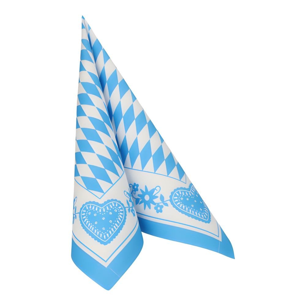 PAPSTAR Papierserviette Servietten 1/4-Falz 40 cm x 40 cm Bayrisch Blau 50 Stk