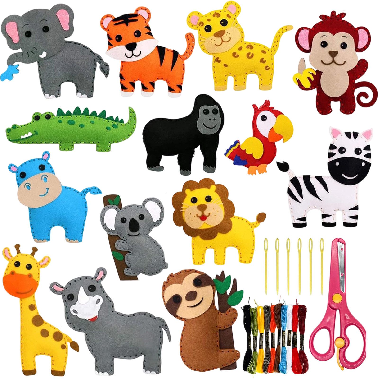 MODFU Kreativset Kinder Nähset Tiere DIY Bastelset aus Filz Kreatives Lerns günstig online kaufen