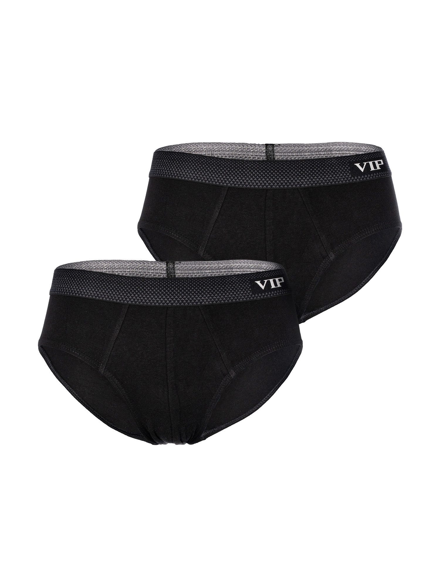 VIP Slip Premium Jersey Stretch - 2er Set - klassische Unterhosen (2-St) Unterwäsche Männer Herren Uni Baumwoll-Mix (95% Baumwolle) 2-Pack