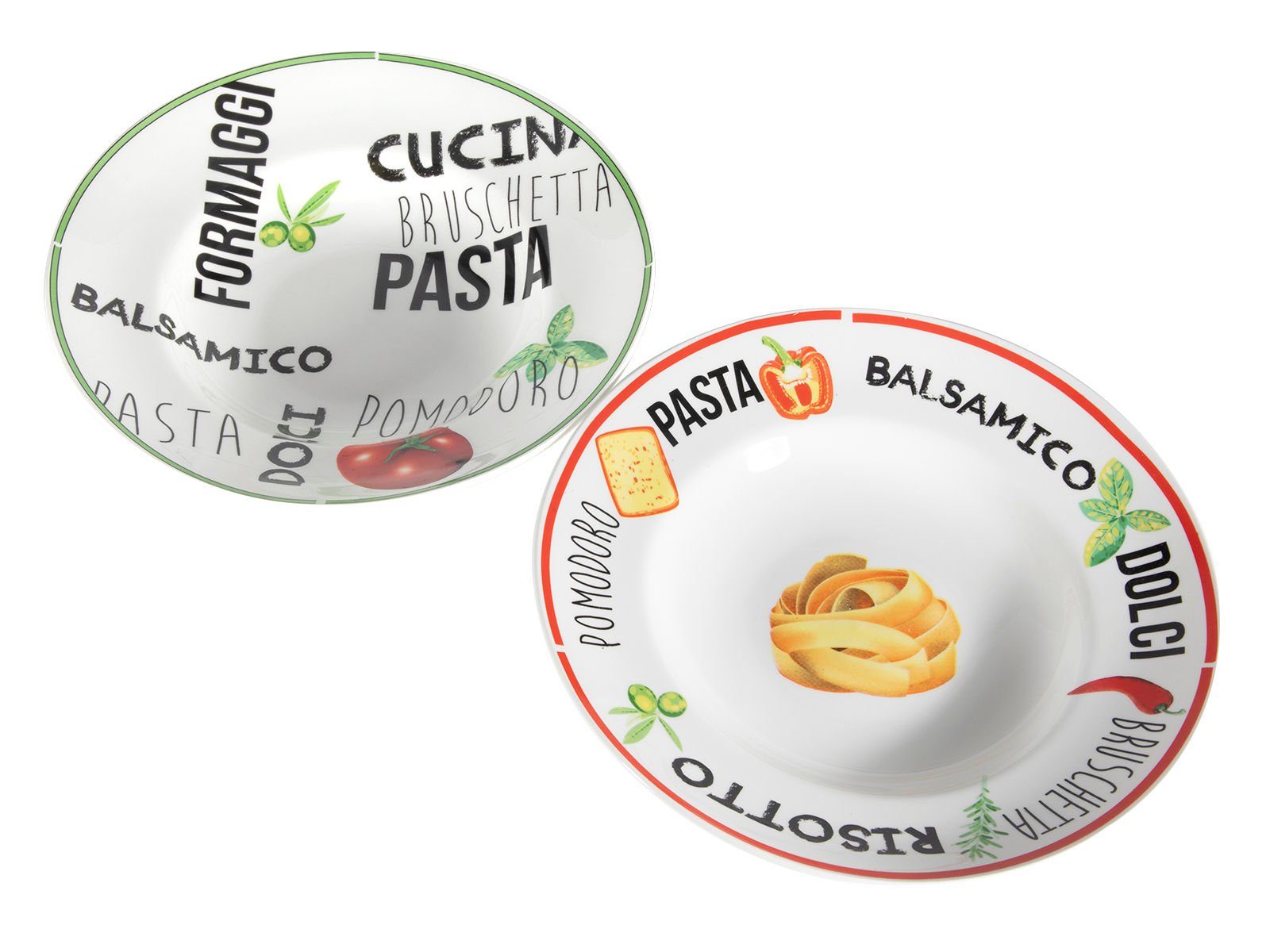 Pastateller Teller PASTA 26,5 cm - 2er Set - je Motiv 1x