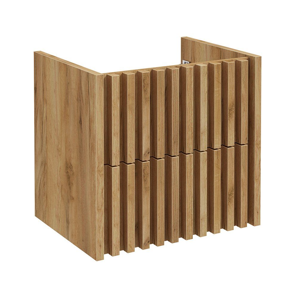 Lomadox Waschbeckenschrank DESIO-107 60 cm breit, 2 Schubladen, Eiche, 60/56/45 cm