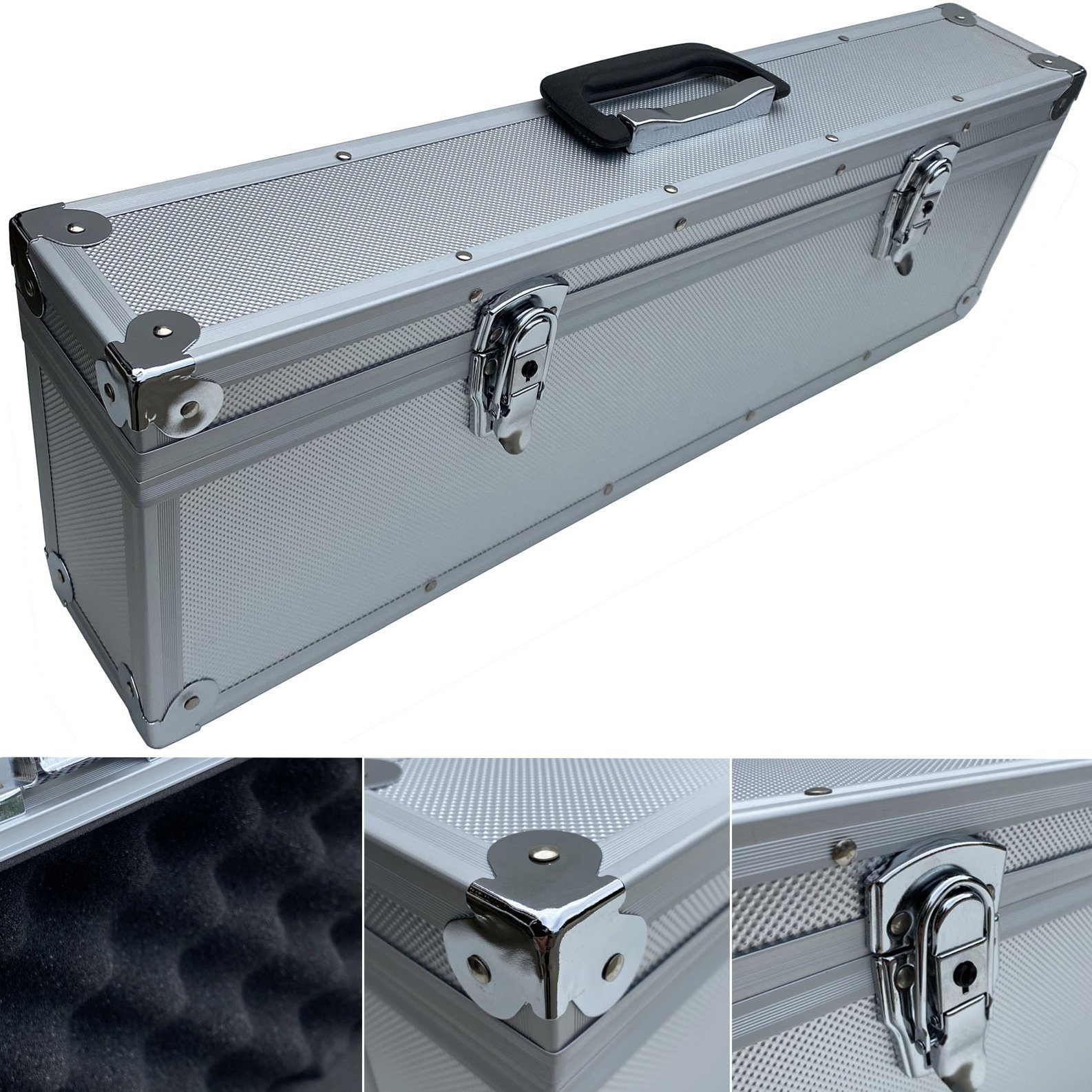 ECI Tools Werkzeugkoffer Aluminium Koffer Silber Deckel Entnehmbarer Deckel