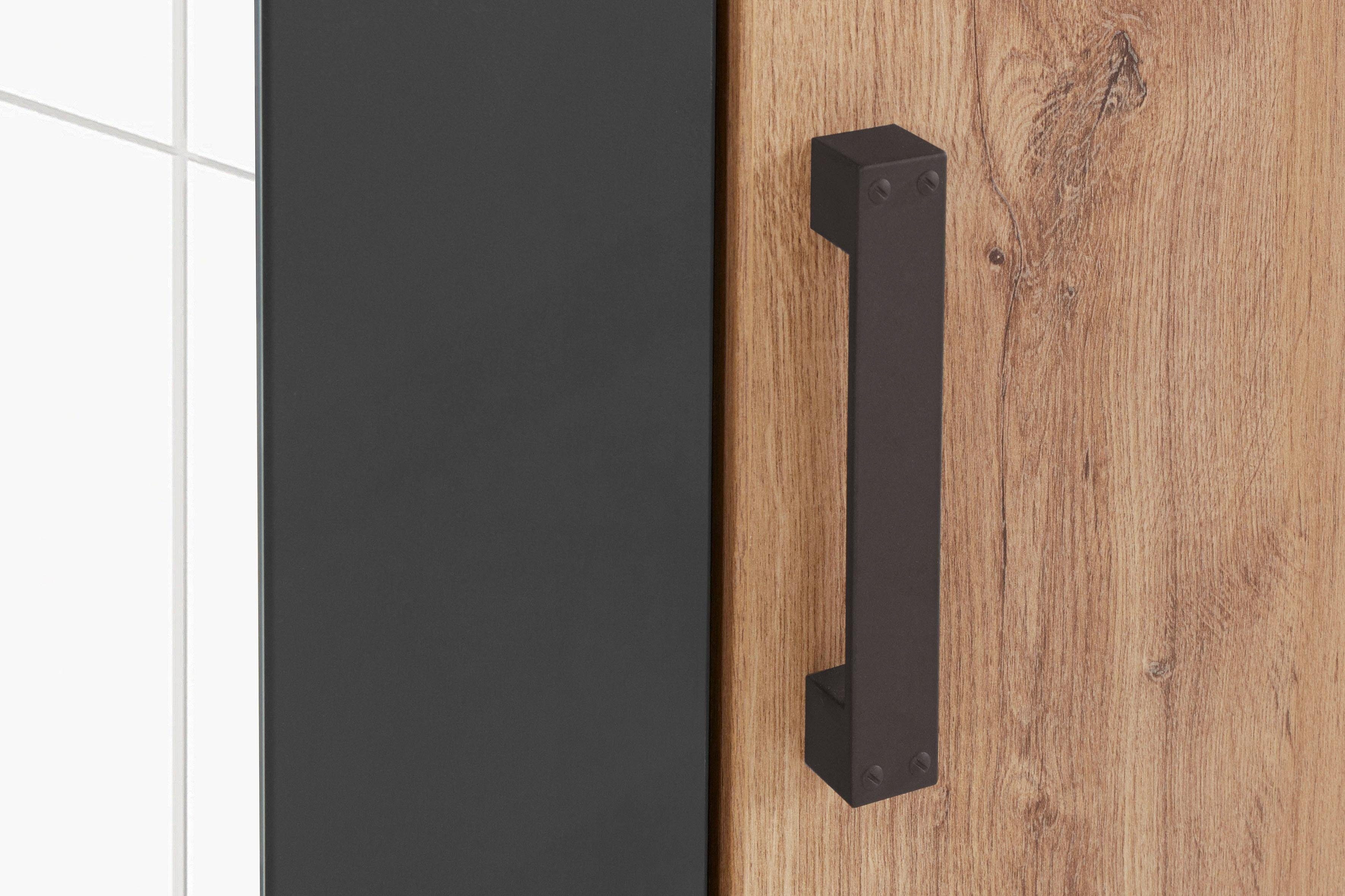 Wimex Drehtürenschrank Malmö, Kleiderschrank mit Spiegel, Made in Germany im Industrial Look, 180 oder 225cm breit