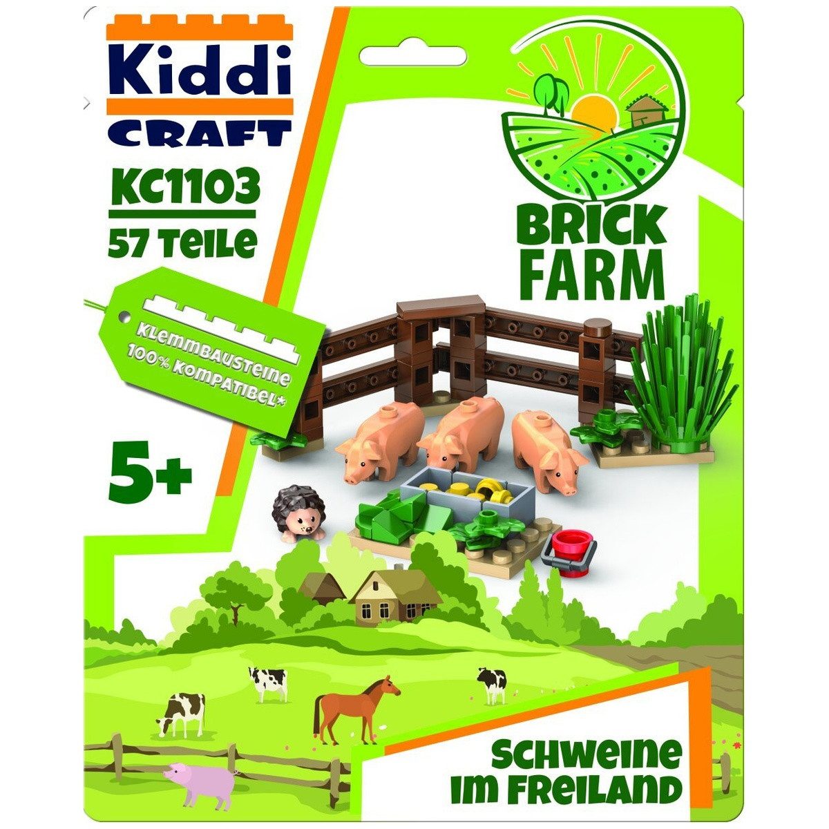 Wisam Kiddicraft KC1103 Schweine im Freiland Spielbausteine