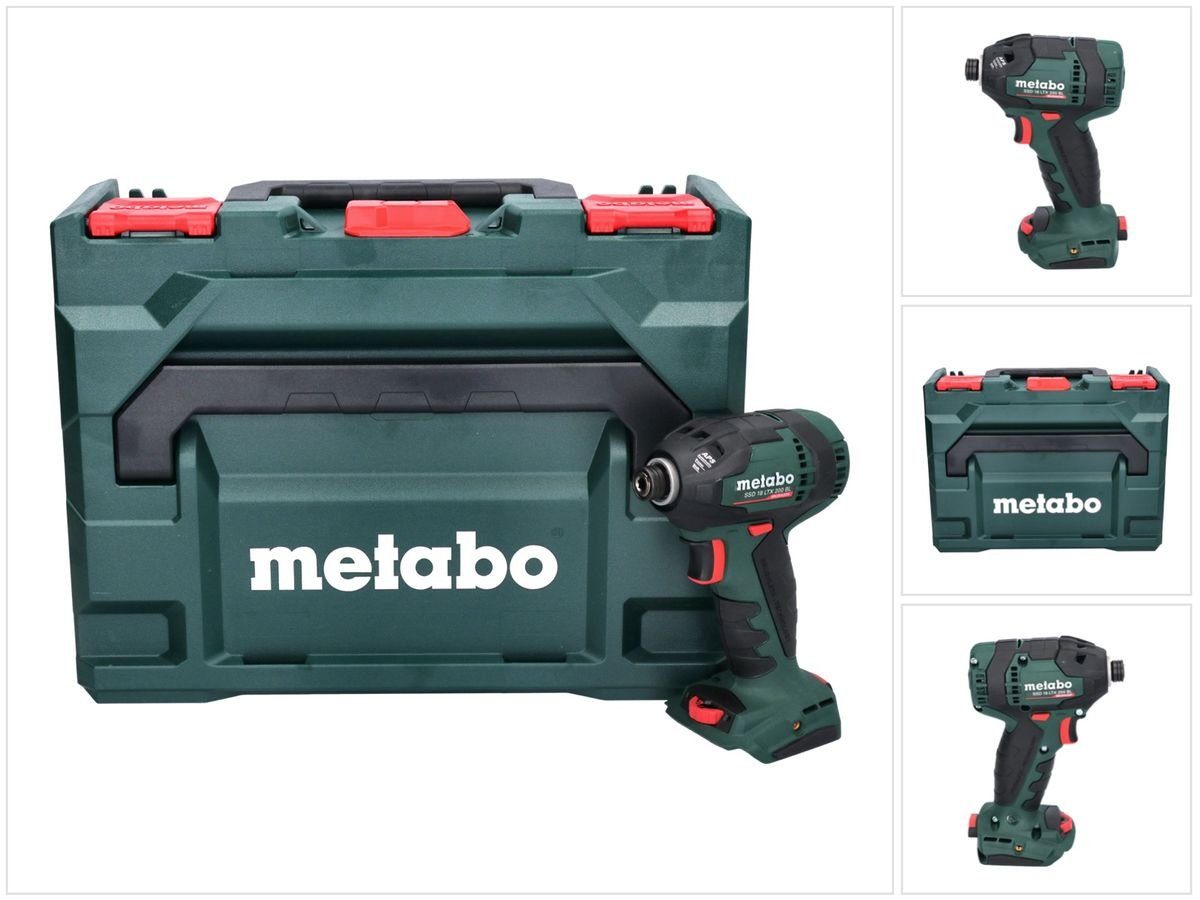 metabo Akku-Schlagschrauber SSD 18 LTX 200 BL Akku Schlagschrauber 18 V 200 Nm 1/4" Brushless + m