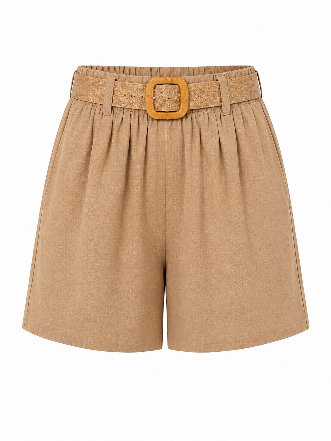 ITALY VIBES Bermudas - kurze Sommerhose mit Flechtgürtel für Damen - modische Shorts ONE SIZE - passend für Größen S bis L